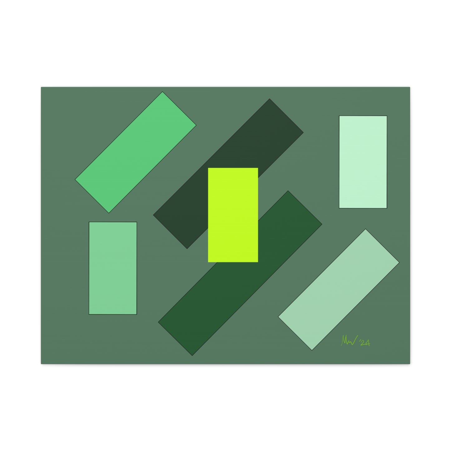 Green float flyover (A)- Classic Canvas (Free shipping in Australia)