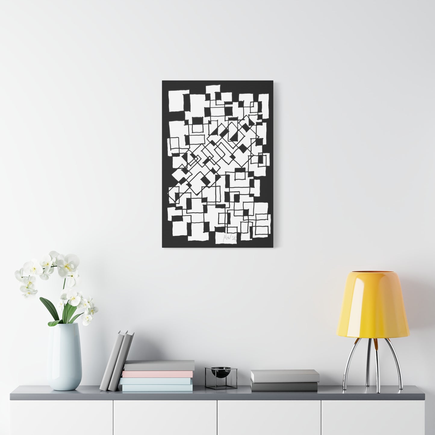 Blocks- negative (A)- Classic canvas (Free shipping in Australia)