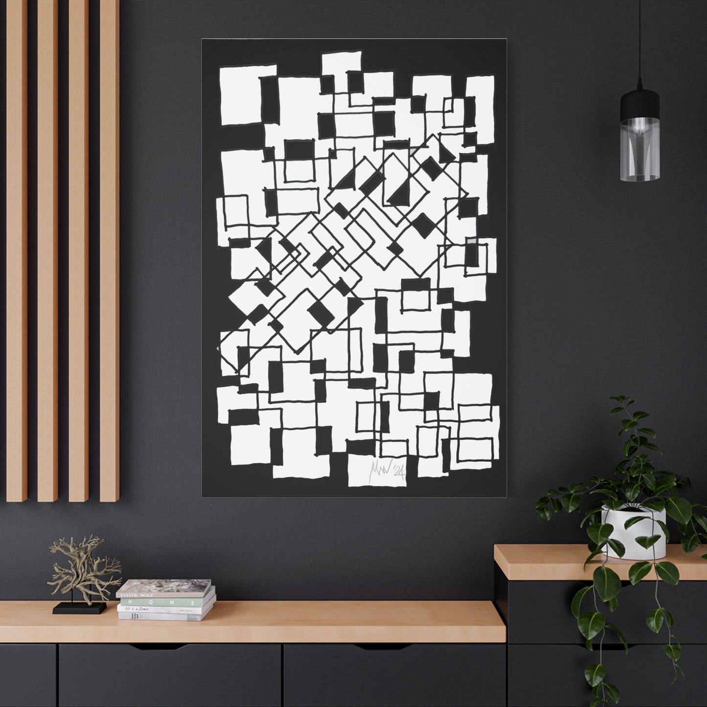 Blocks- negative (A)- Classic canvas (Free shipping in Australia)