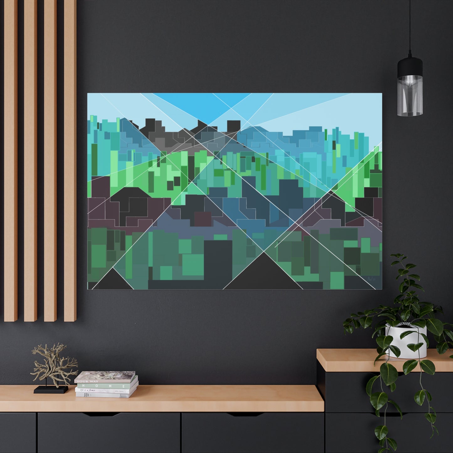 modern green wall decor set for bedroom