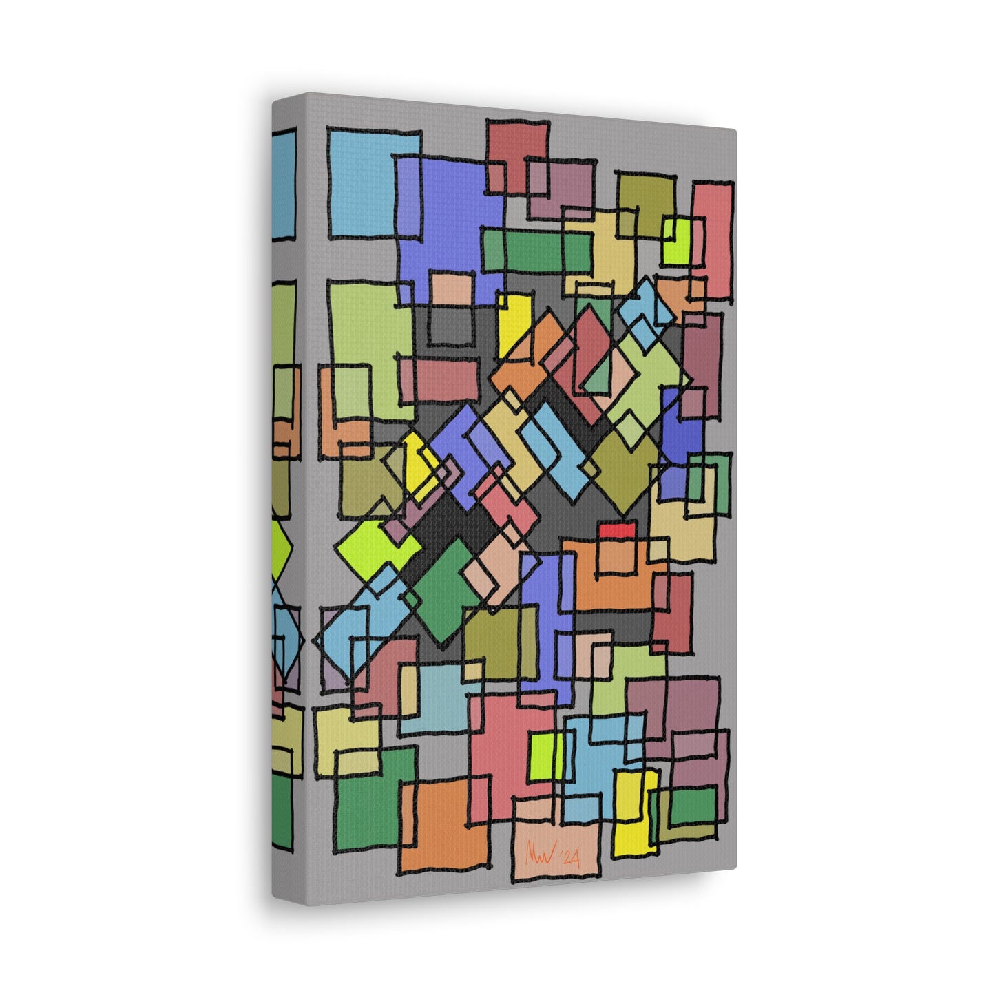 Blocks- mass collision (A)- Classic canvas (Free shipping in Australia)
