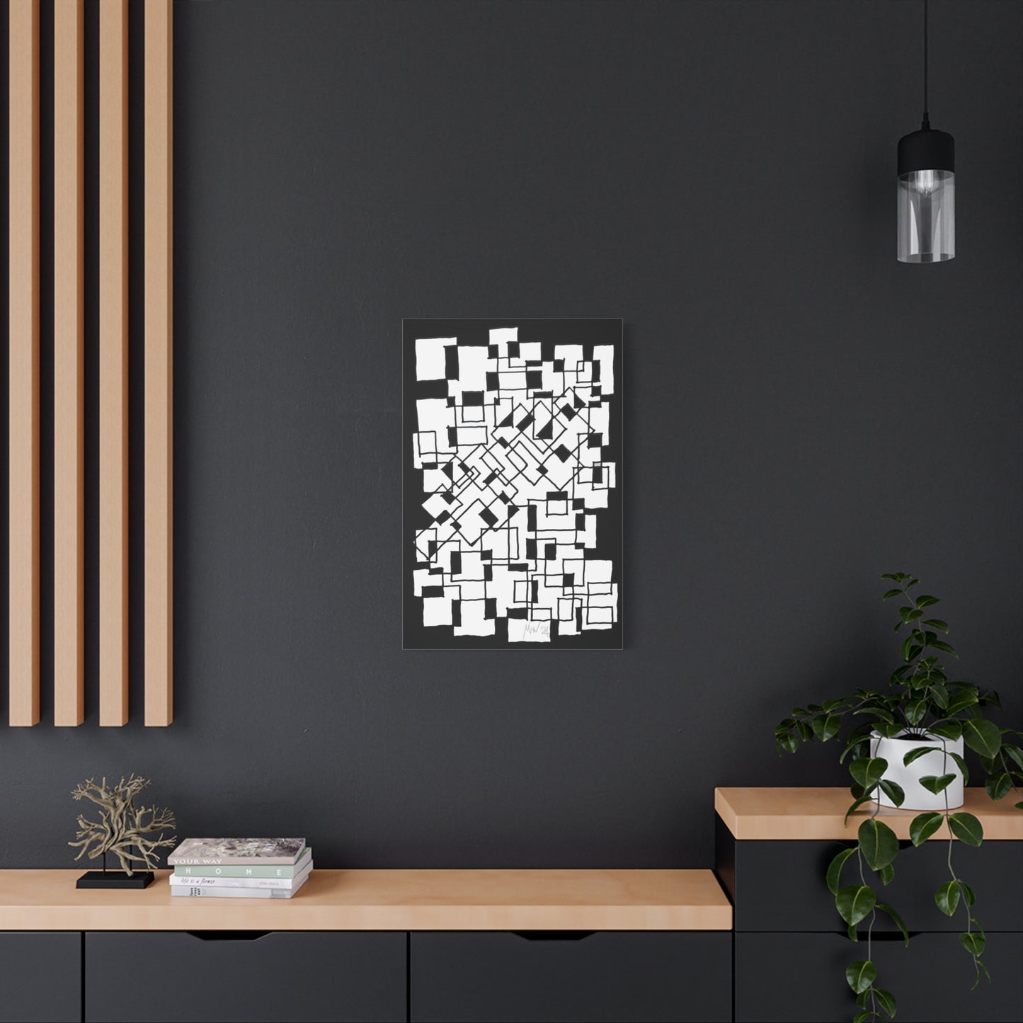 Blocks- negative (A)- Classic canvas (Free shipping in Australia)