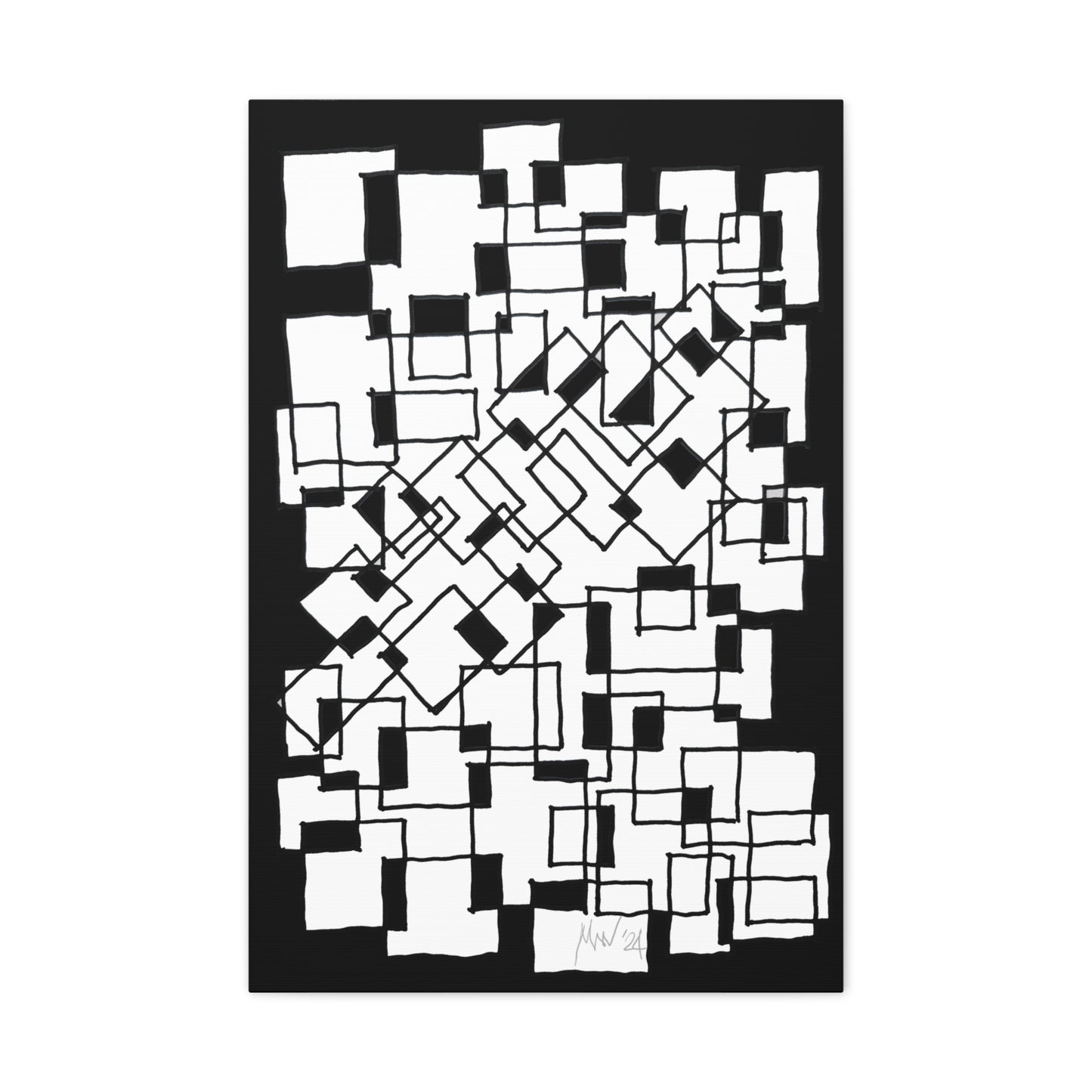 Blocks- negative (A)- Classic canvas (Free shipping in Australia)
