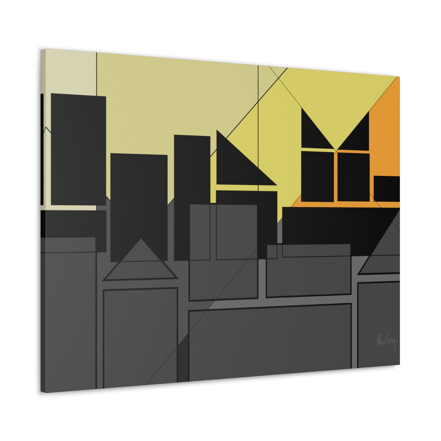 Geometric highrise Silhouette (A)- Classic canvas (Free shipping in Australia)