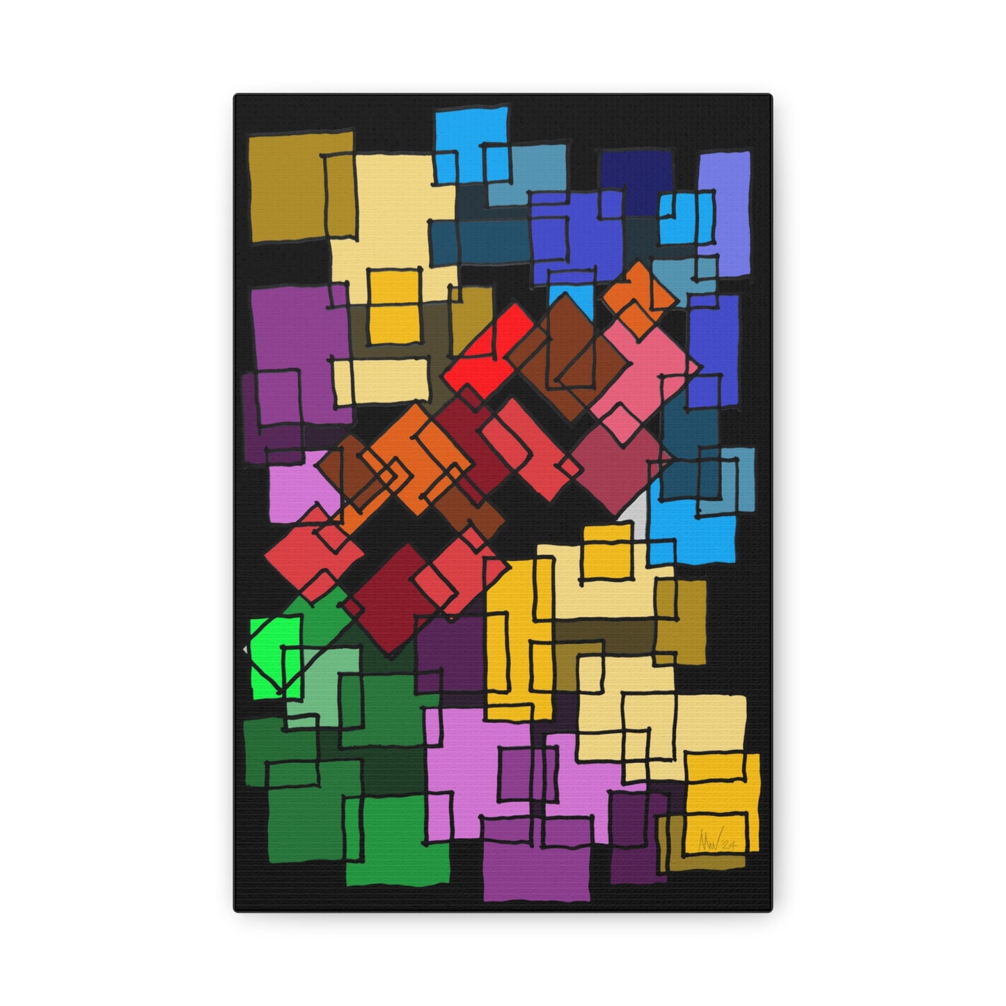 Blocks- going against the grain (A)- Classic canvas (Free shipping in Australia)