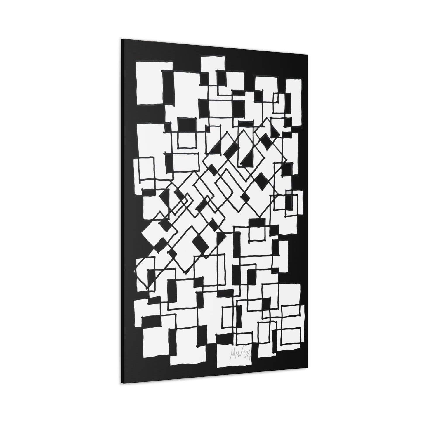 Blocks- negative (A)- Classic canvas (Free shipping in Australia)