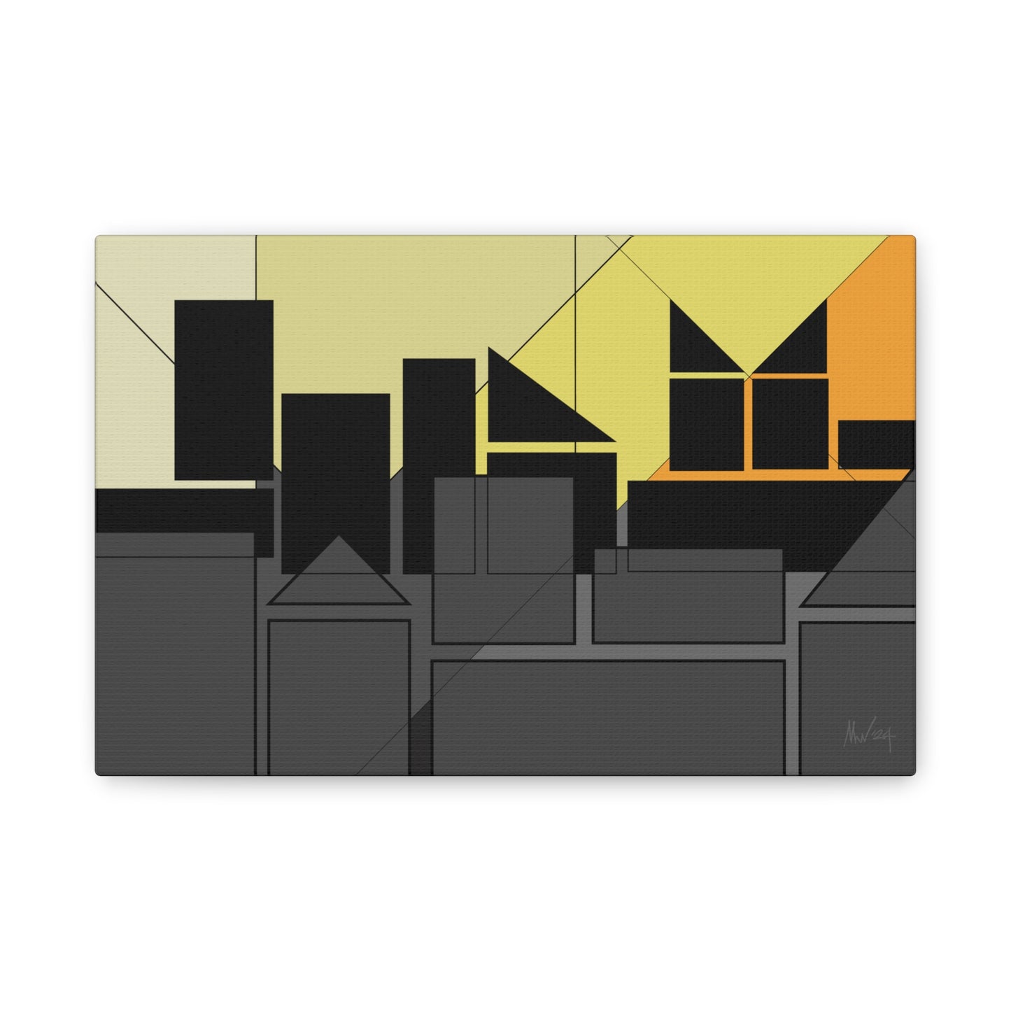 Geometric highrise Silhouette (A)- Classic canvas (Free shipping in Australia)