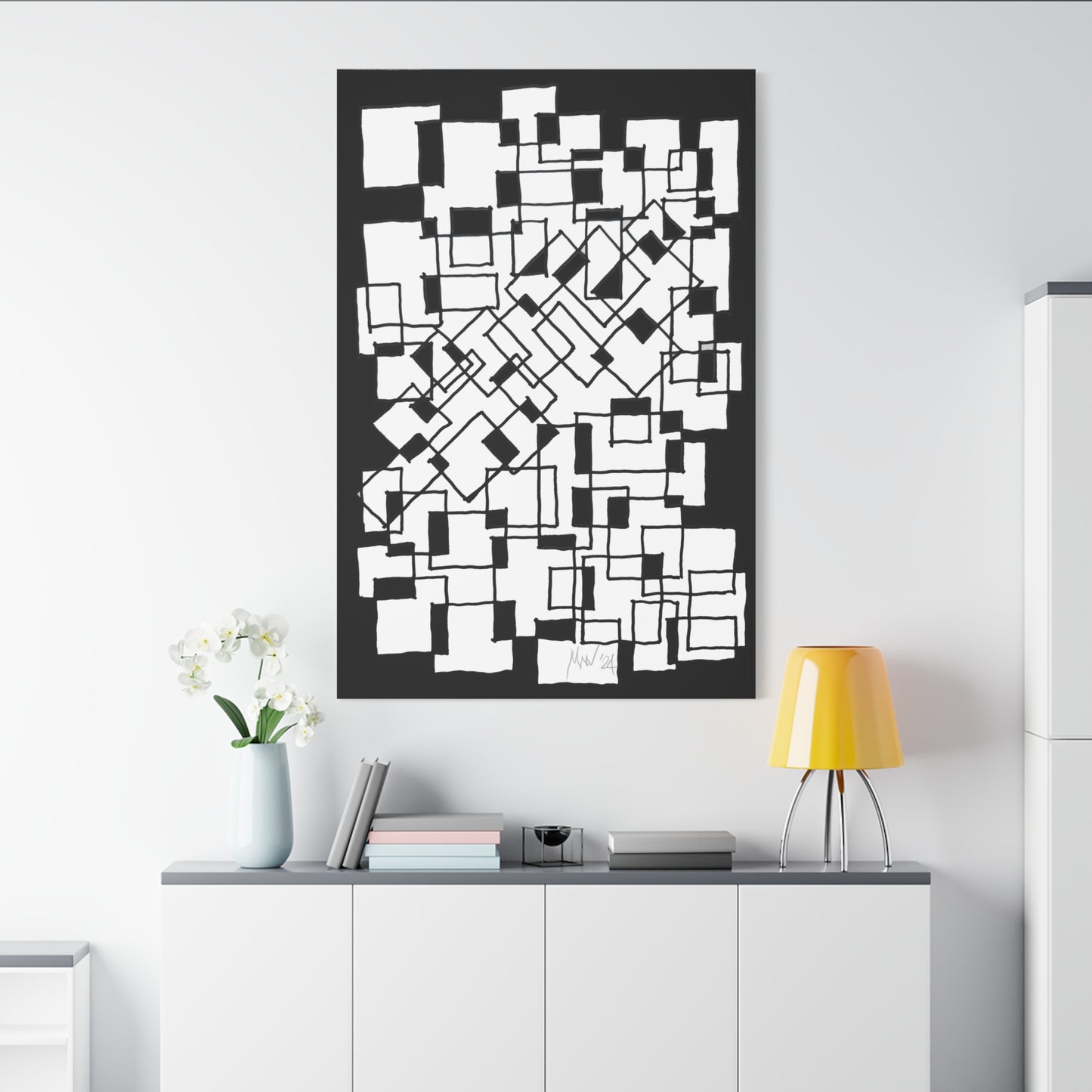 Blocks- negative (A)- Classic canvas (Free shipping in Australia)