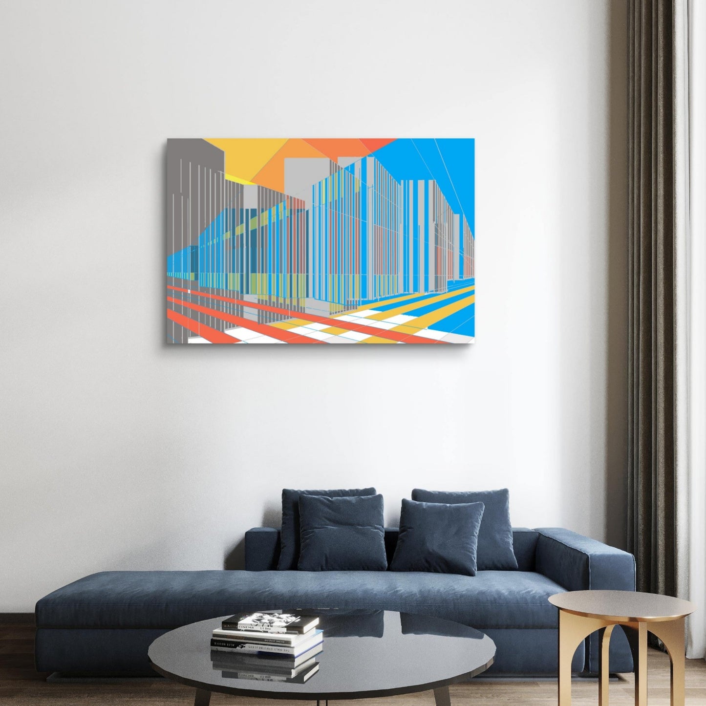 modern city-inspired wall decor set for bedroom