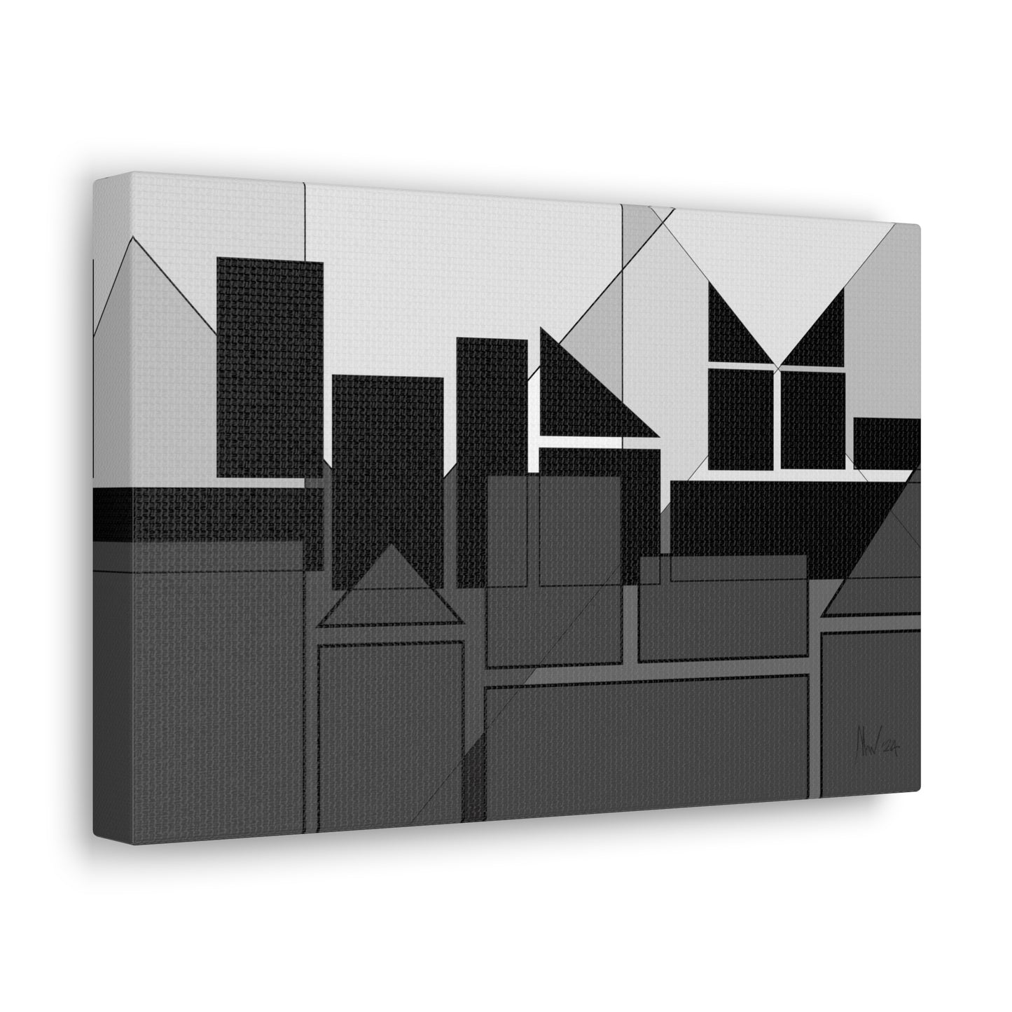 Geometric highrise- dusk (A)- Classic canvas (Free shipping from Australia)