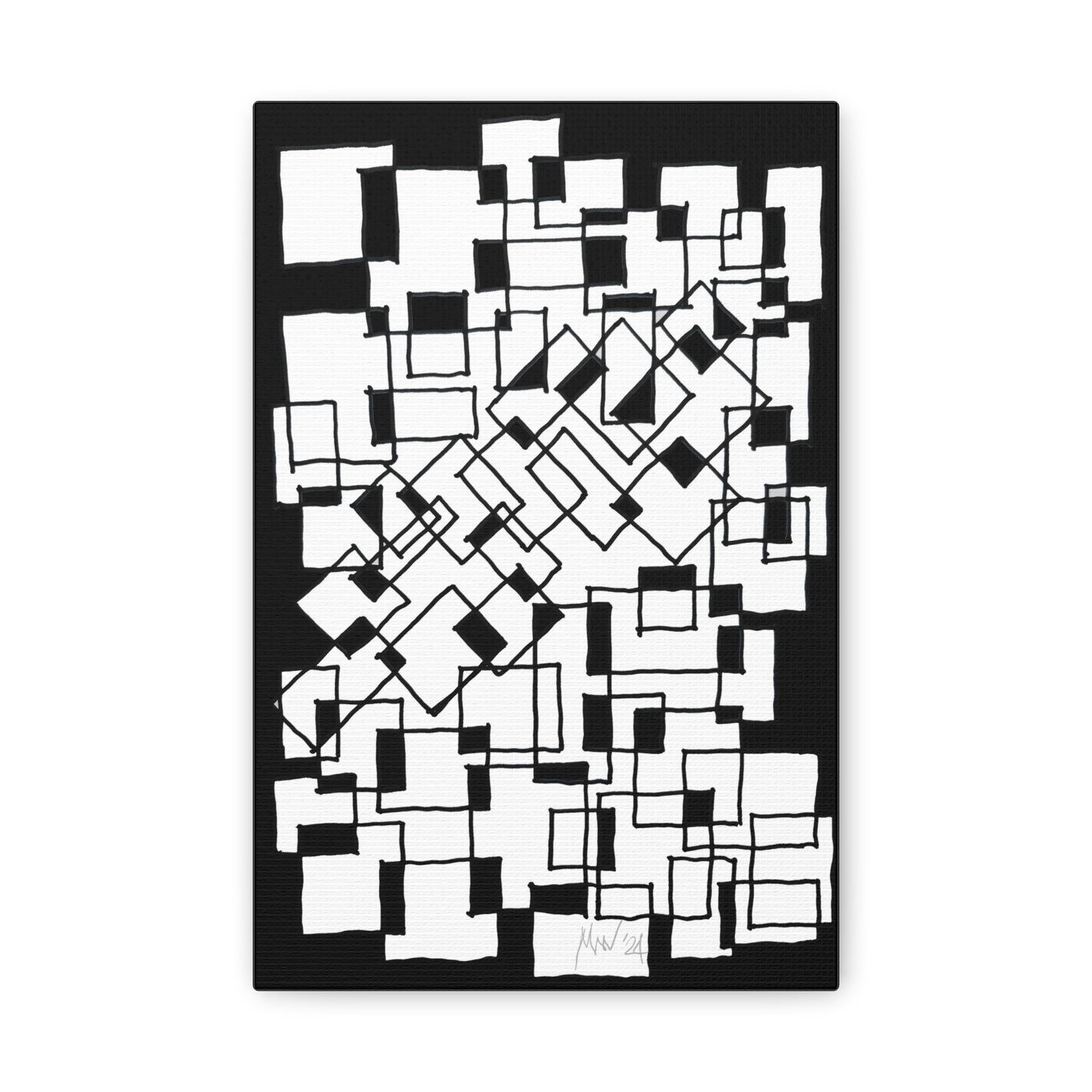 Blocks- negative (A)- Classic canvas (Free shipping in Australia)