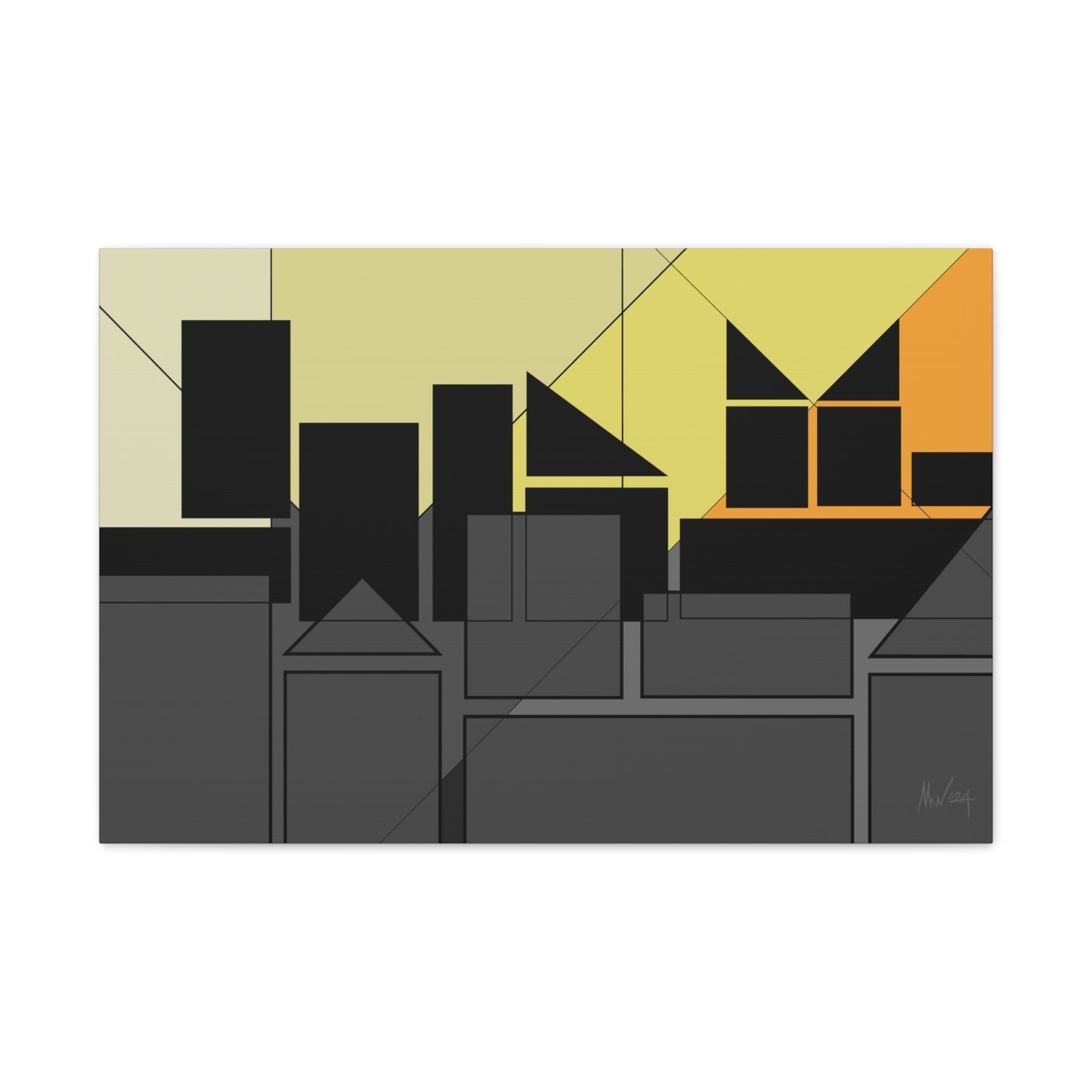 Geometric highrise Silhouette (A)- Classic canvas (Free shipping in Australia)