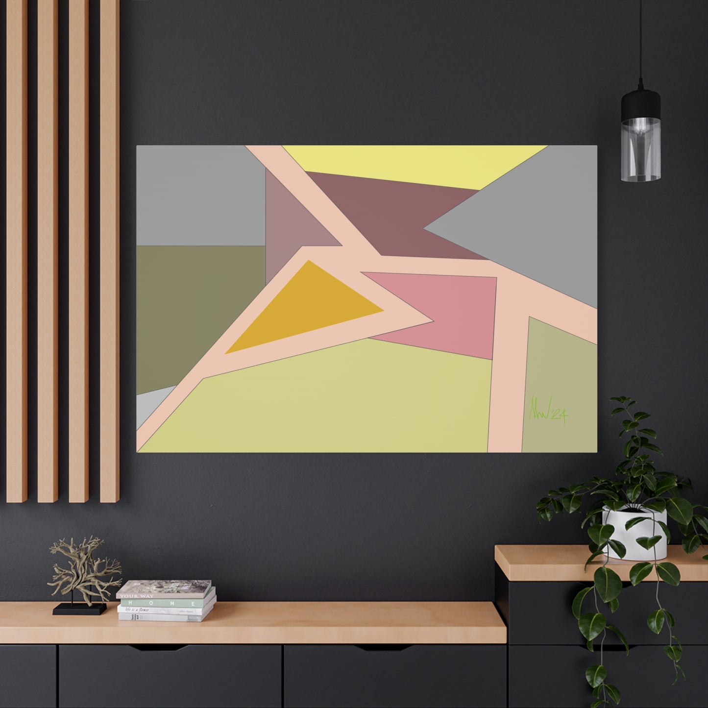gallery wall set of 4 geometric artwork for home decor