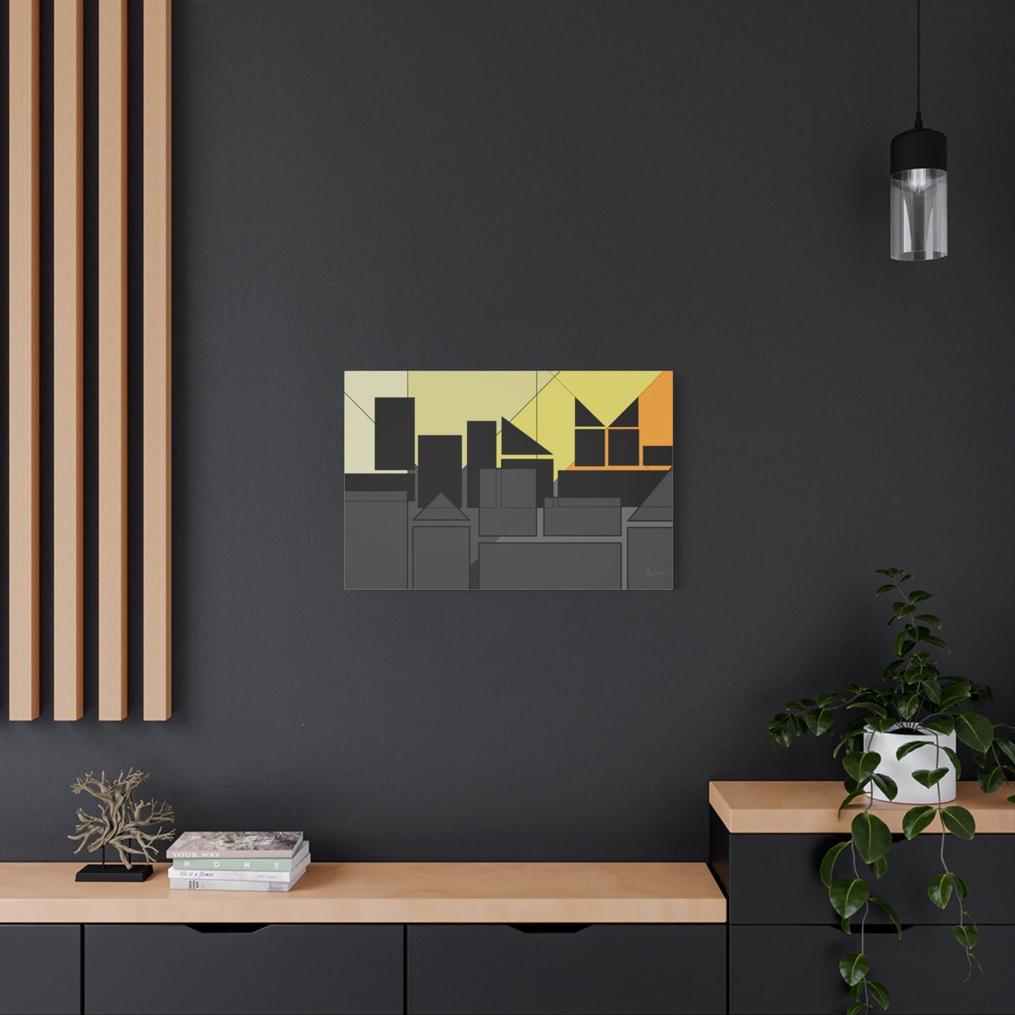 Geometric highrise Silhouette (A)- Classic canvas (Free shipping in Australia)