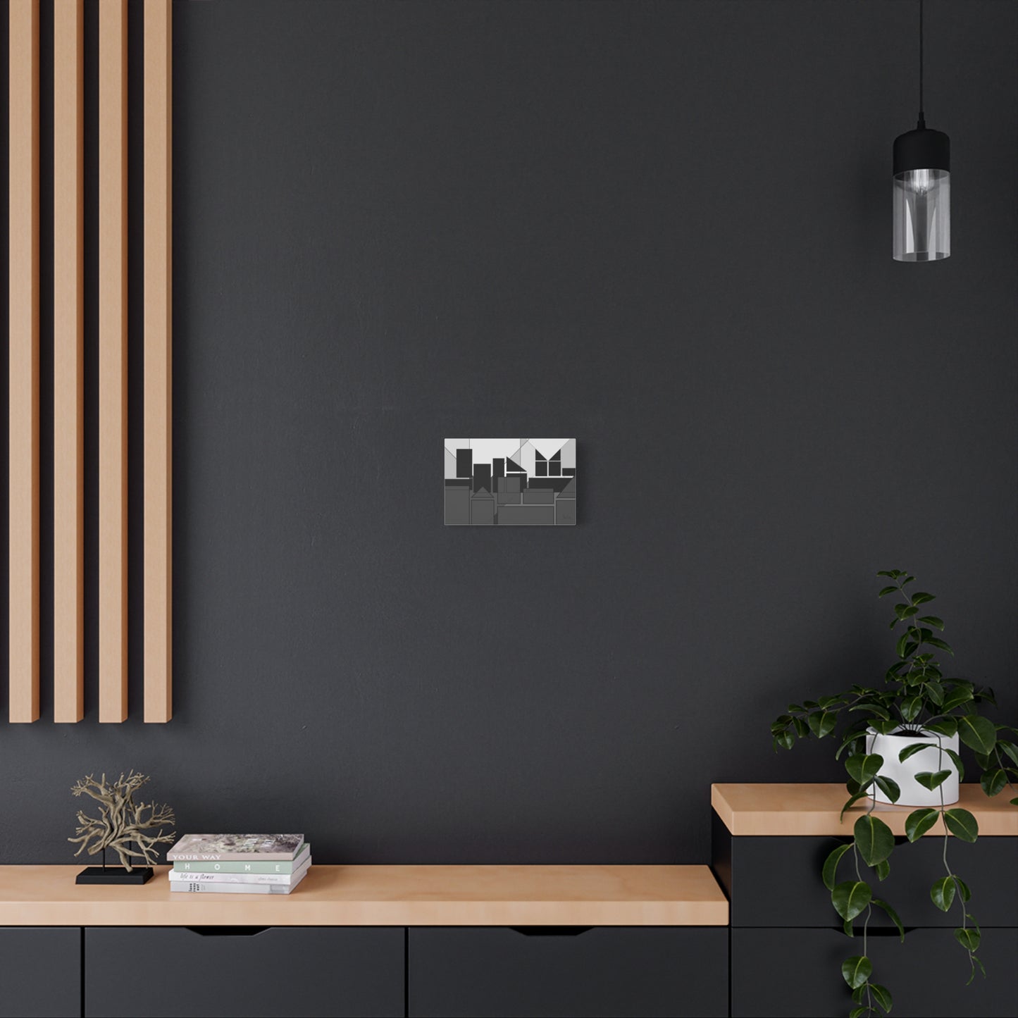 Geometric highrise- dusk (A)- Classic canvas (Free shipping from Australia)
