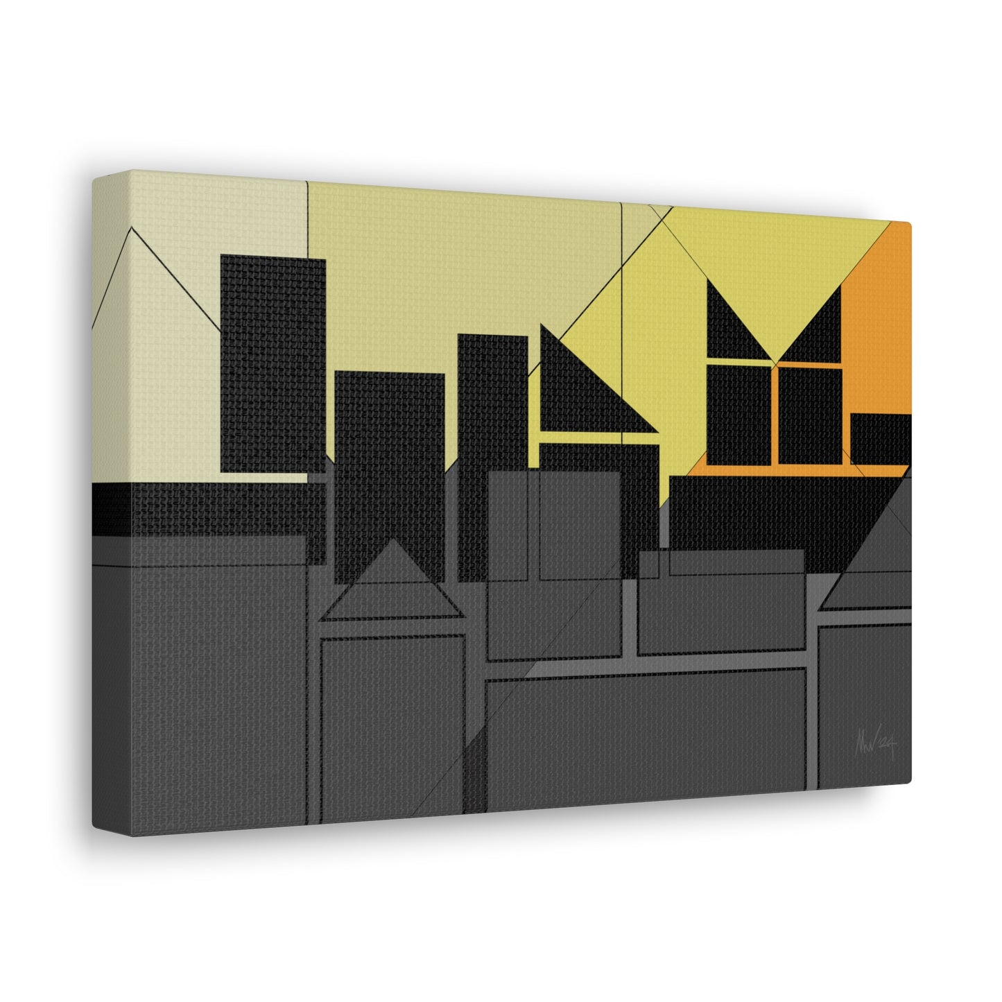 Geometric highrise Silhouette (A)- Classic canvas (Free shipping in Australia)
