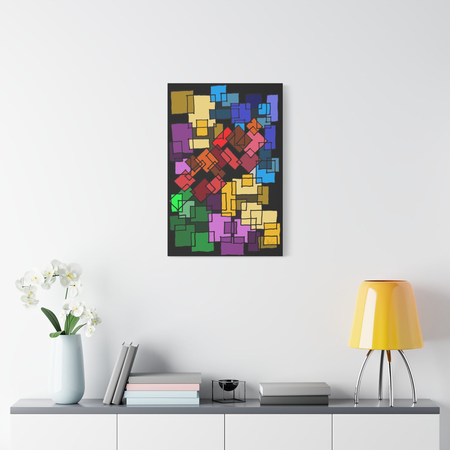 Blocks- going against the grain (A)- Classic canvas (Free shipping in Australia)