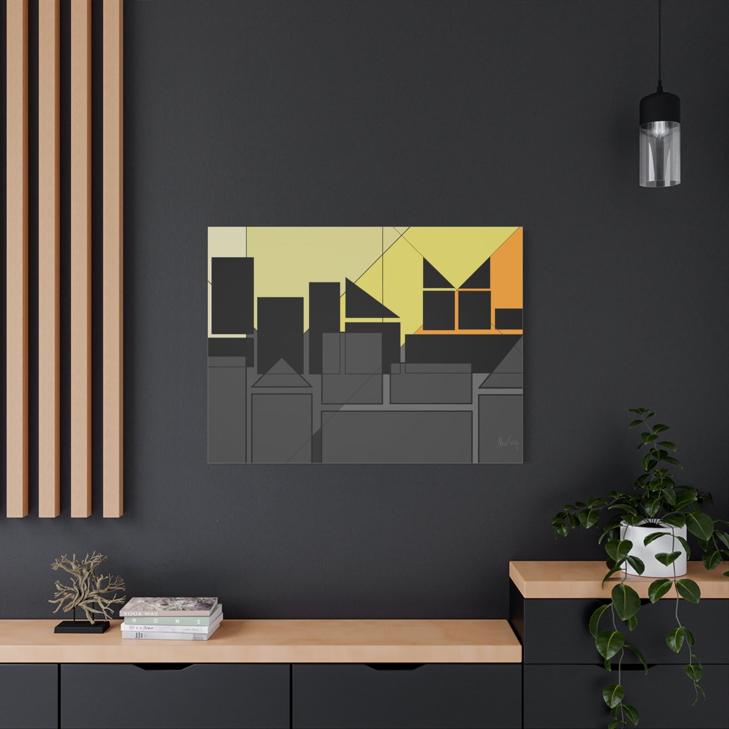 Geometric highrise Silhouette (A)- Classic canvas (Free shipping in Australia)
