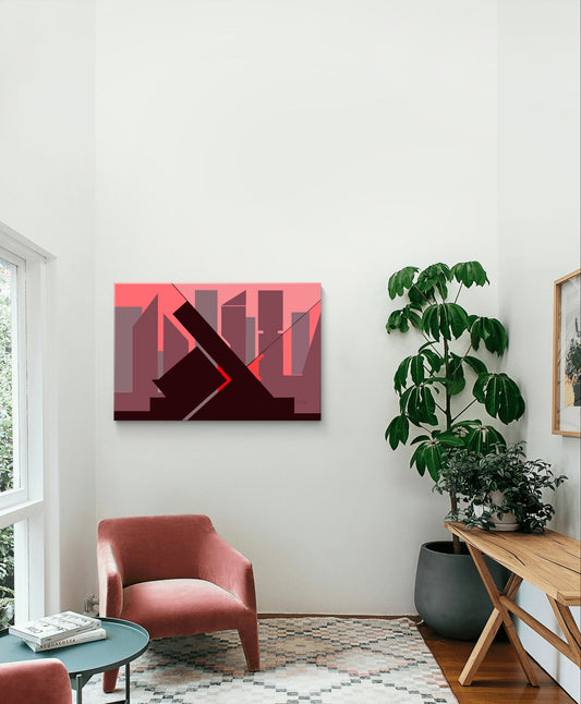Placing artwork in interiors - a living room above single sofa