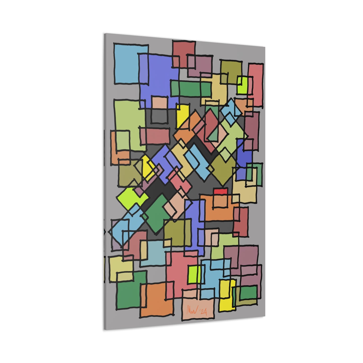 Blocks- mass collision (A)- Classic canvas (Free shipping in Australia)