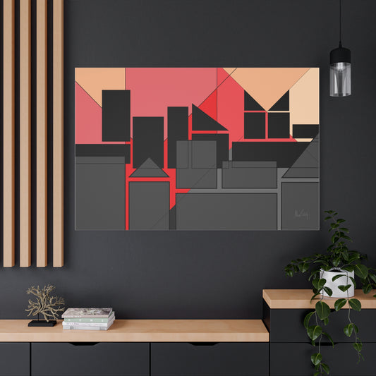 Geometric highrise sunset (A)- Classic canvas (Free shipping in Australia)