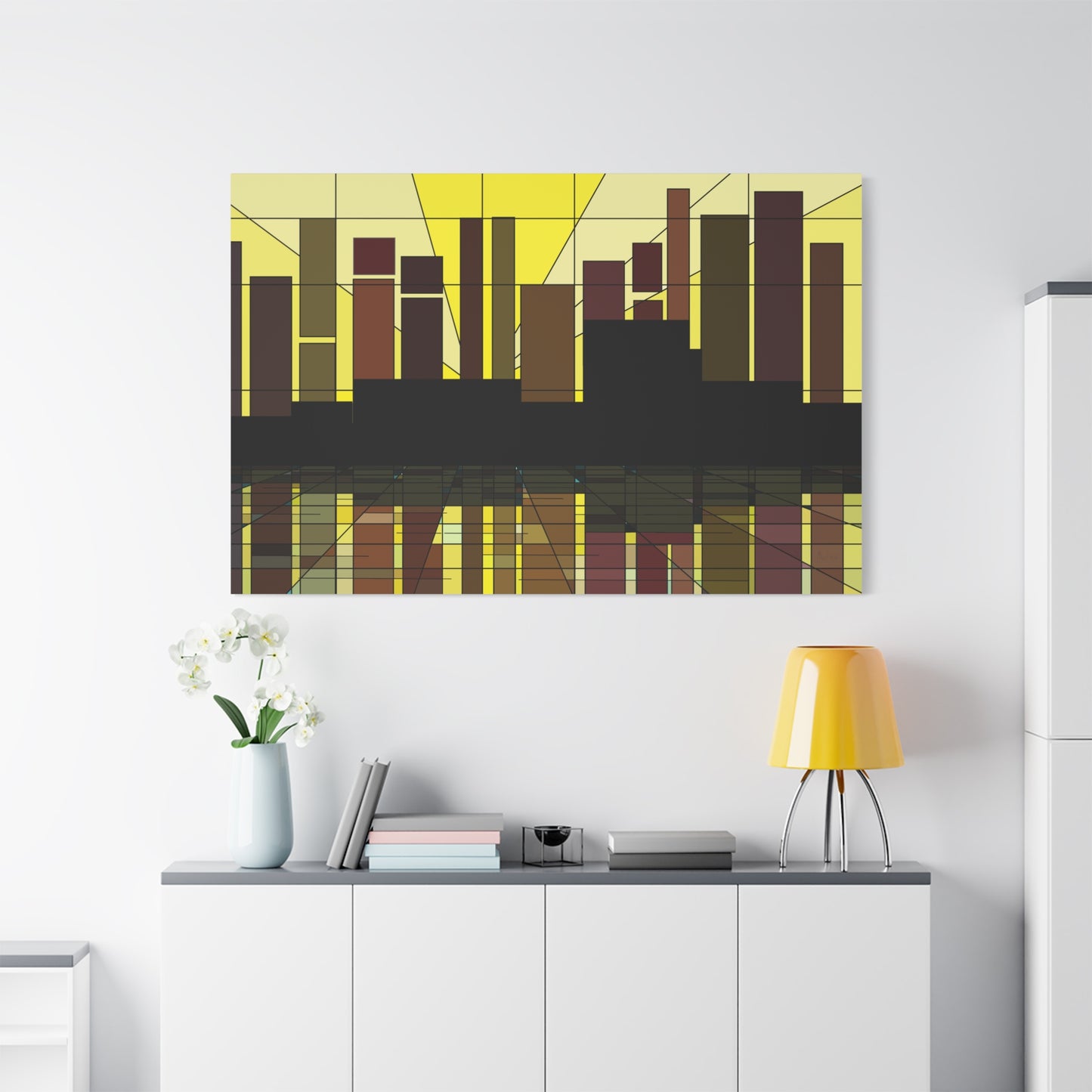 Waterfront urbanscape at dawn (U)- Free shipping in the US