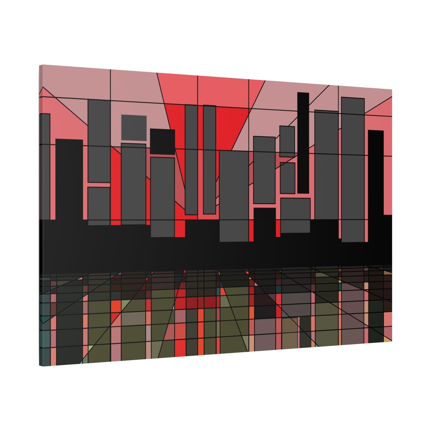 Waterfront urbanscape at sunset (U)- Free shipping in the US