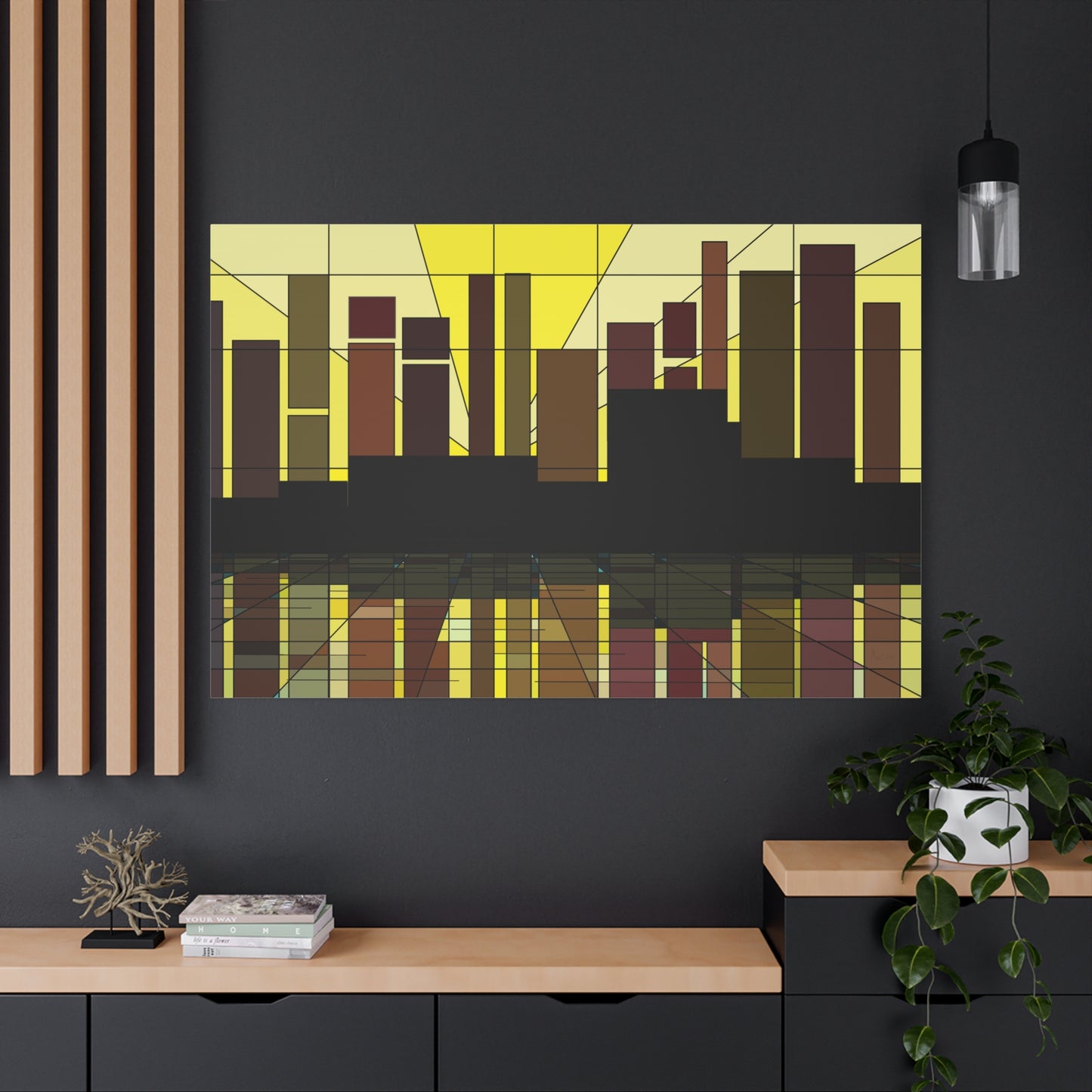 Waterfront urbanscape at dawn (U)- Free shipping in the US