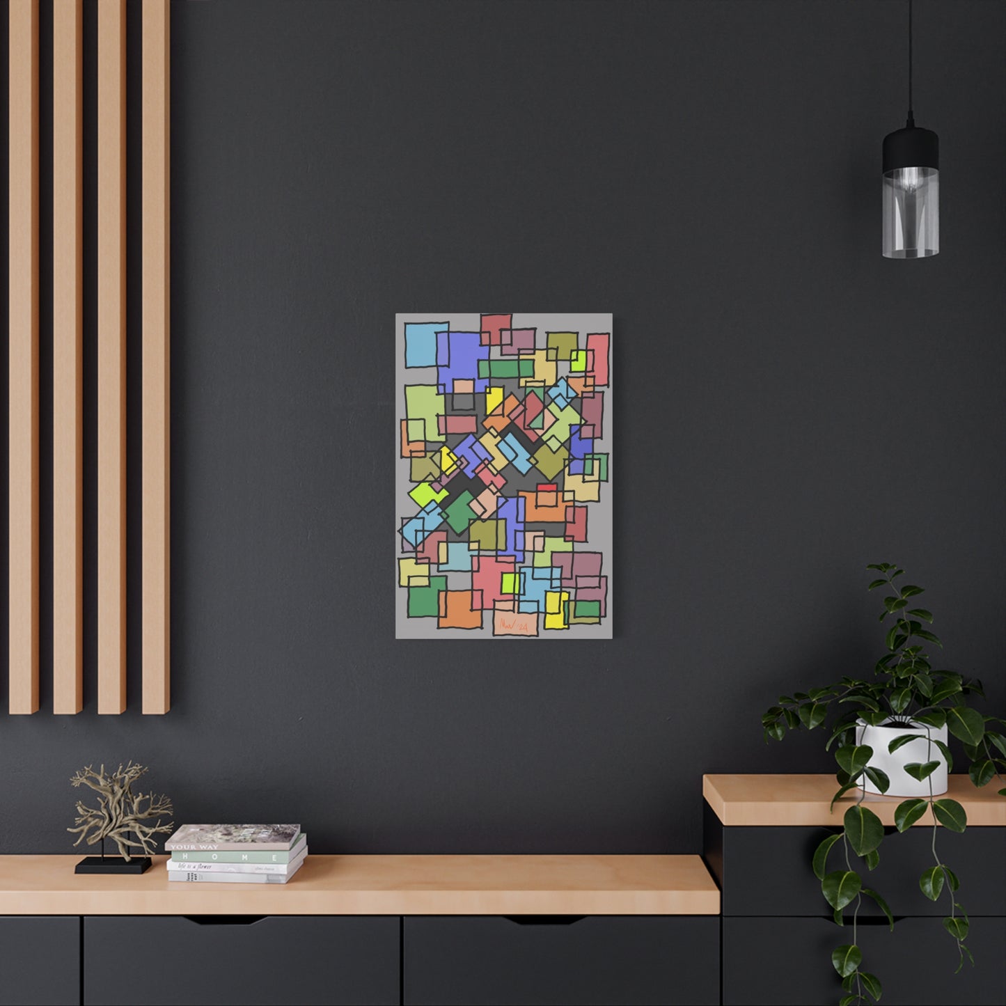 Blocks- mass collision (A)- Classic canvas (Free shipping in Australia)