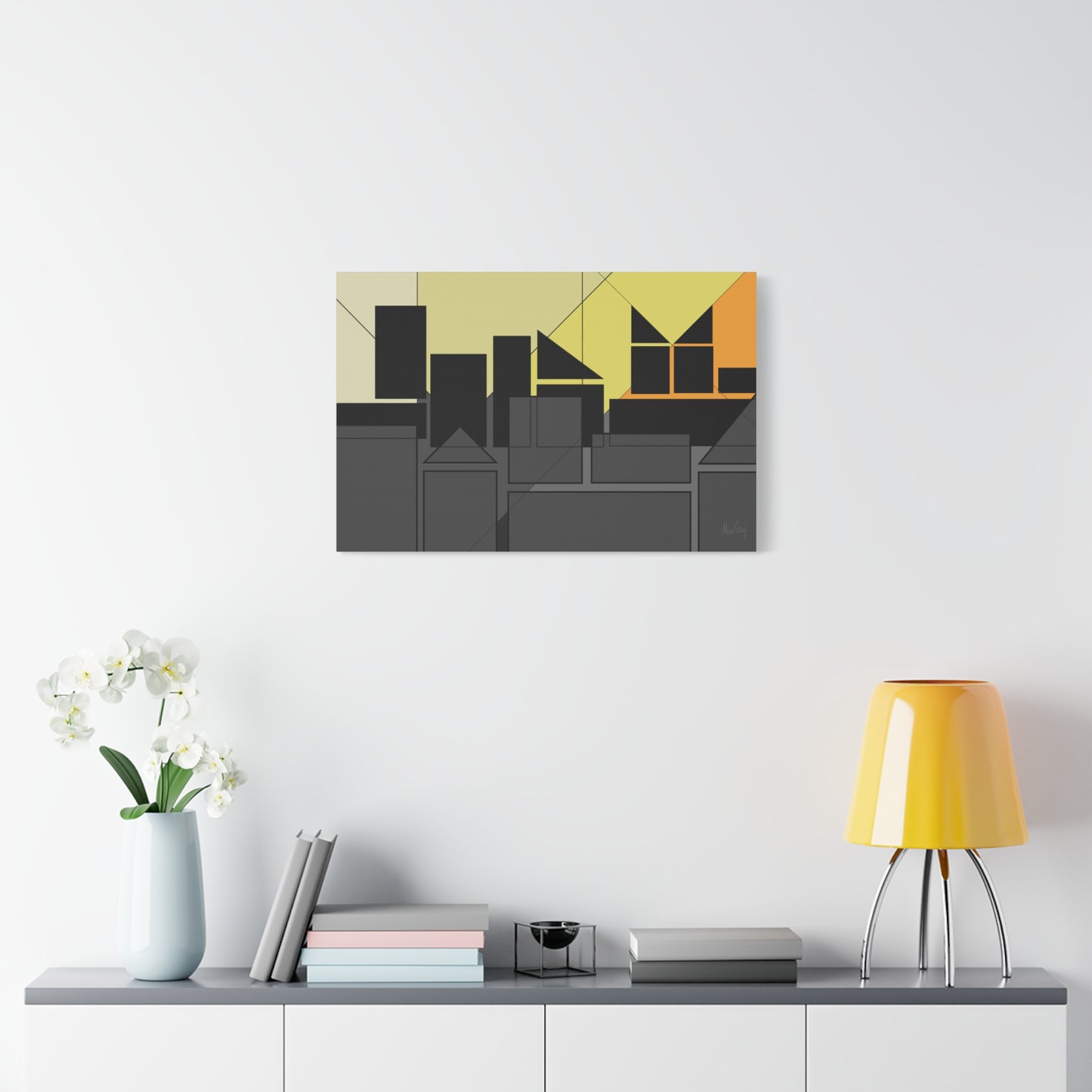 Geometric highrise Silhouette (A)- Classic canvas (Free shipping in Australia)