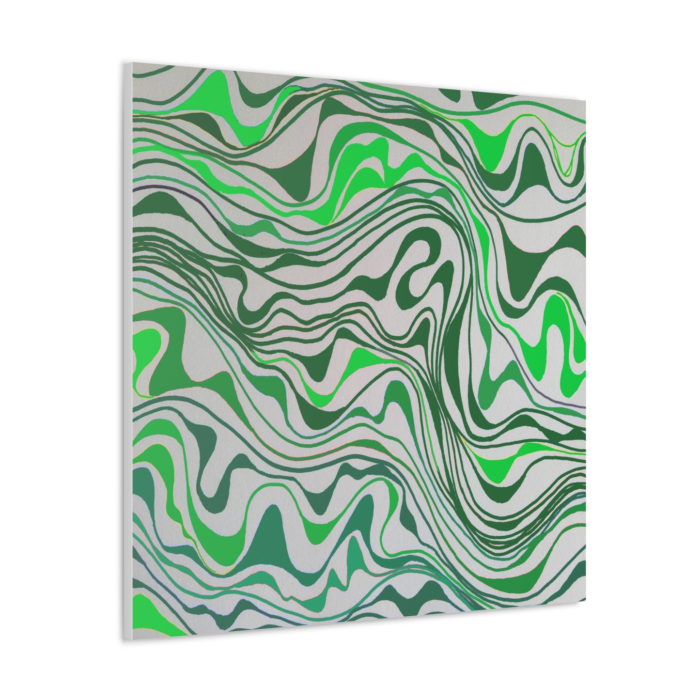 Canvas Gallery Wraps- Green monotone lava