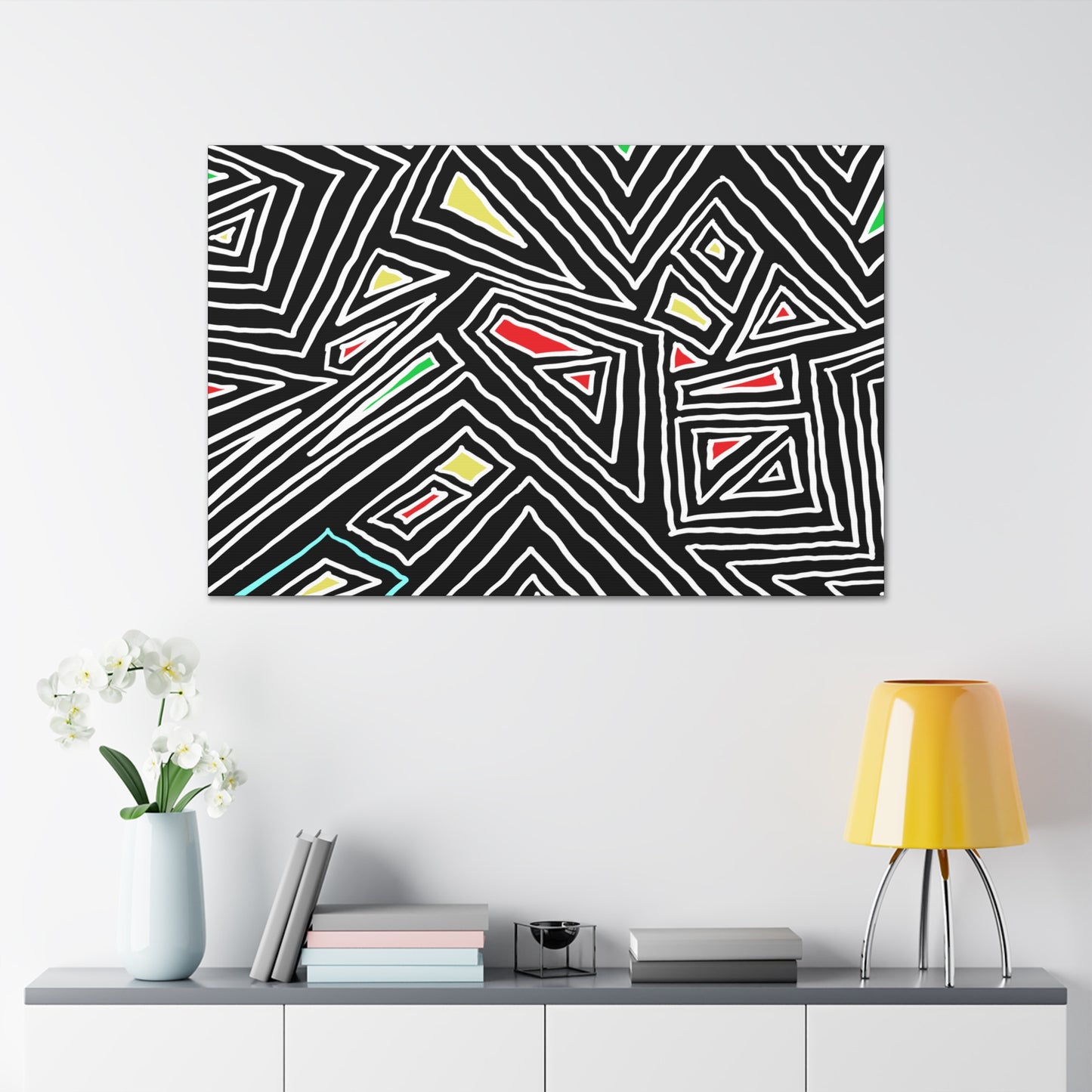 Canvas Gallery Wraps- Jagged lines on black