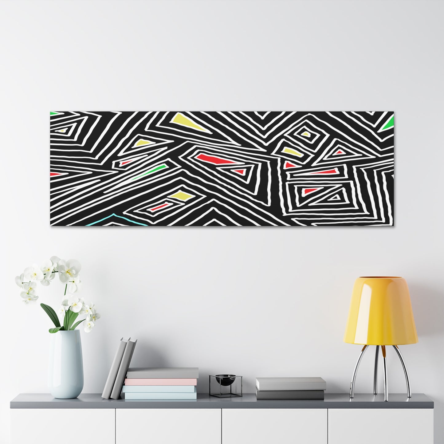 Canvas Gallery Wraps- Jagged lines on black