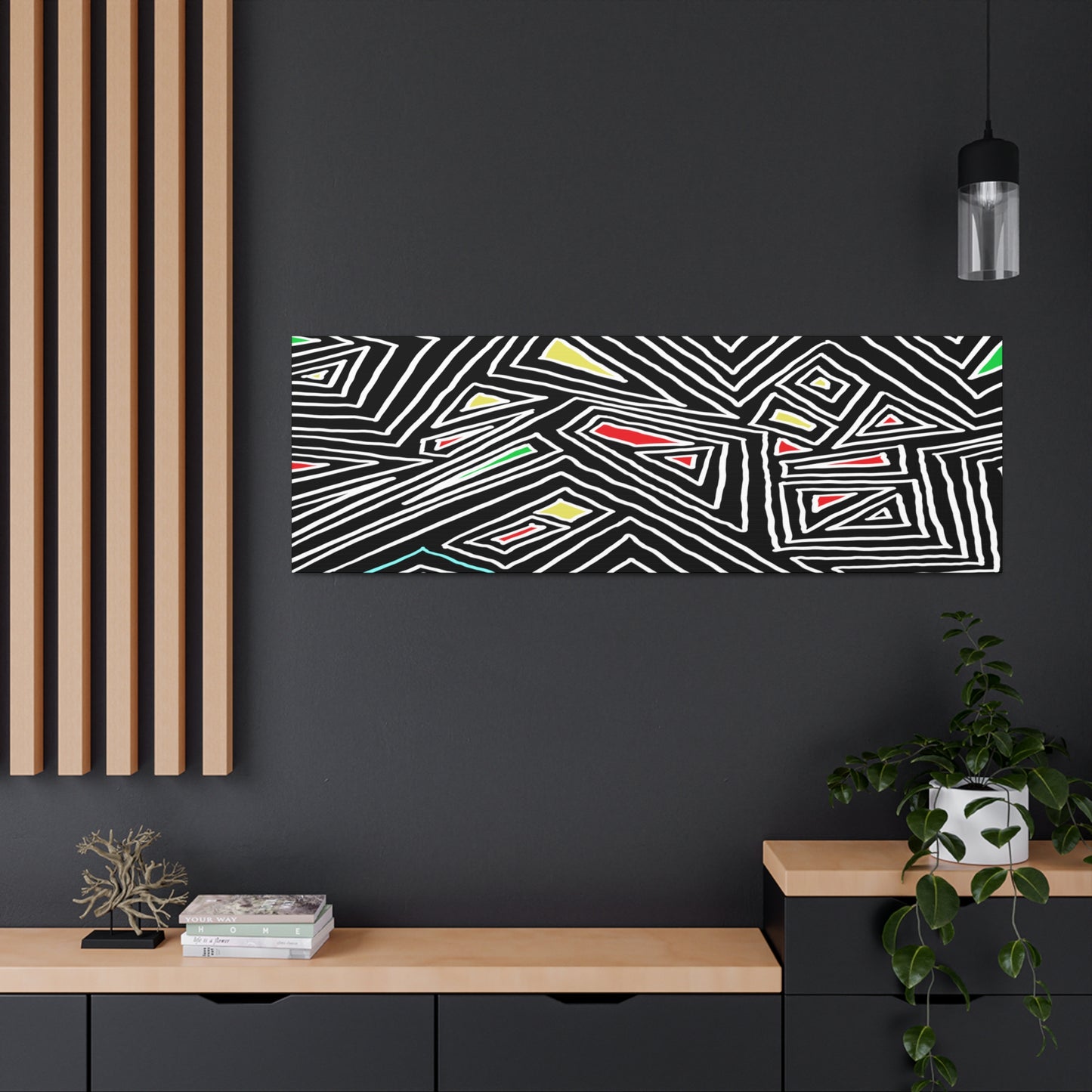 Canvas Gallery Wraps- Jagged lines on black