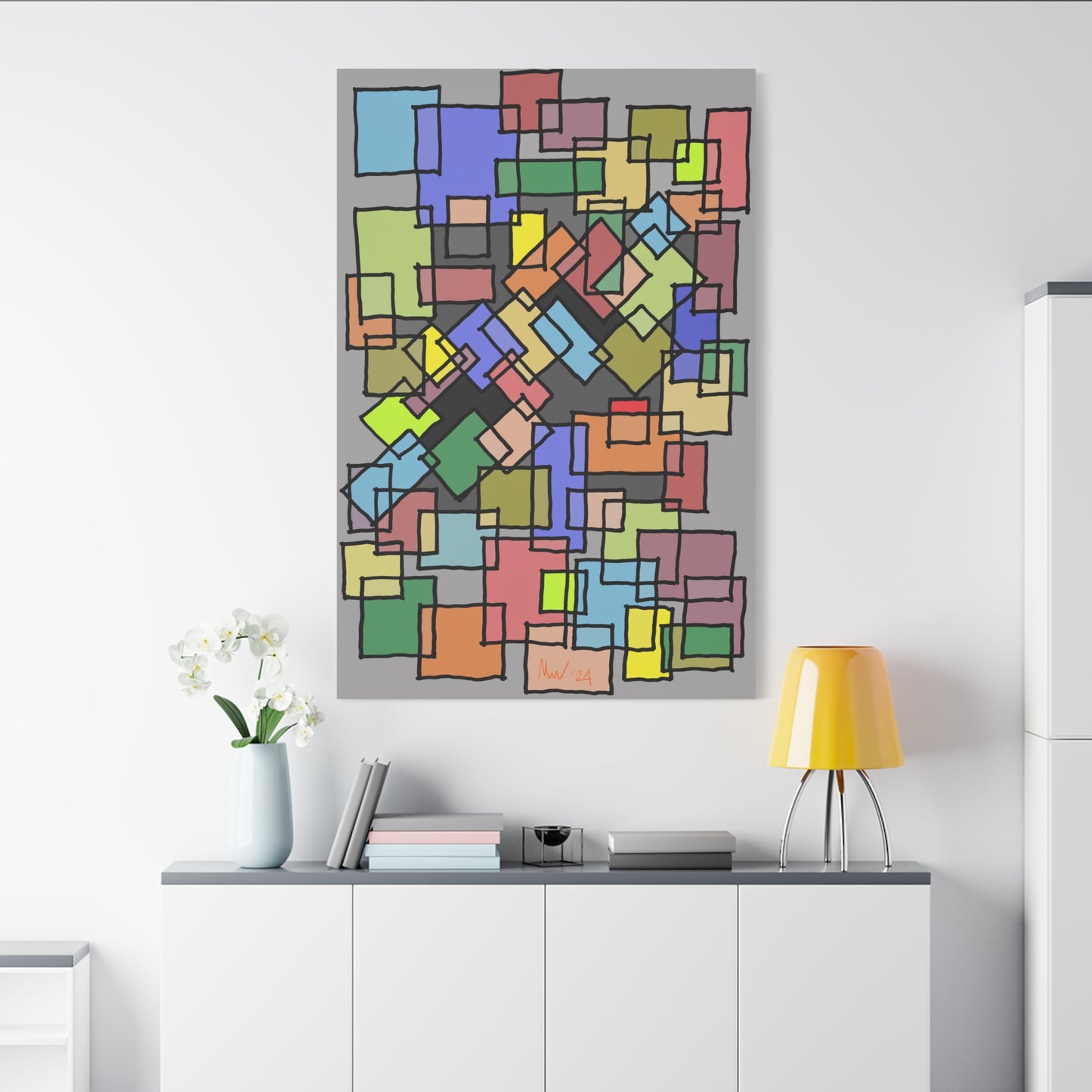 Blocks- mass collision (A)- Classic canvas (Free shipping in Australia)