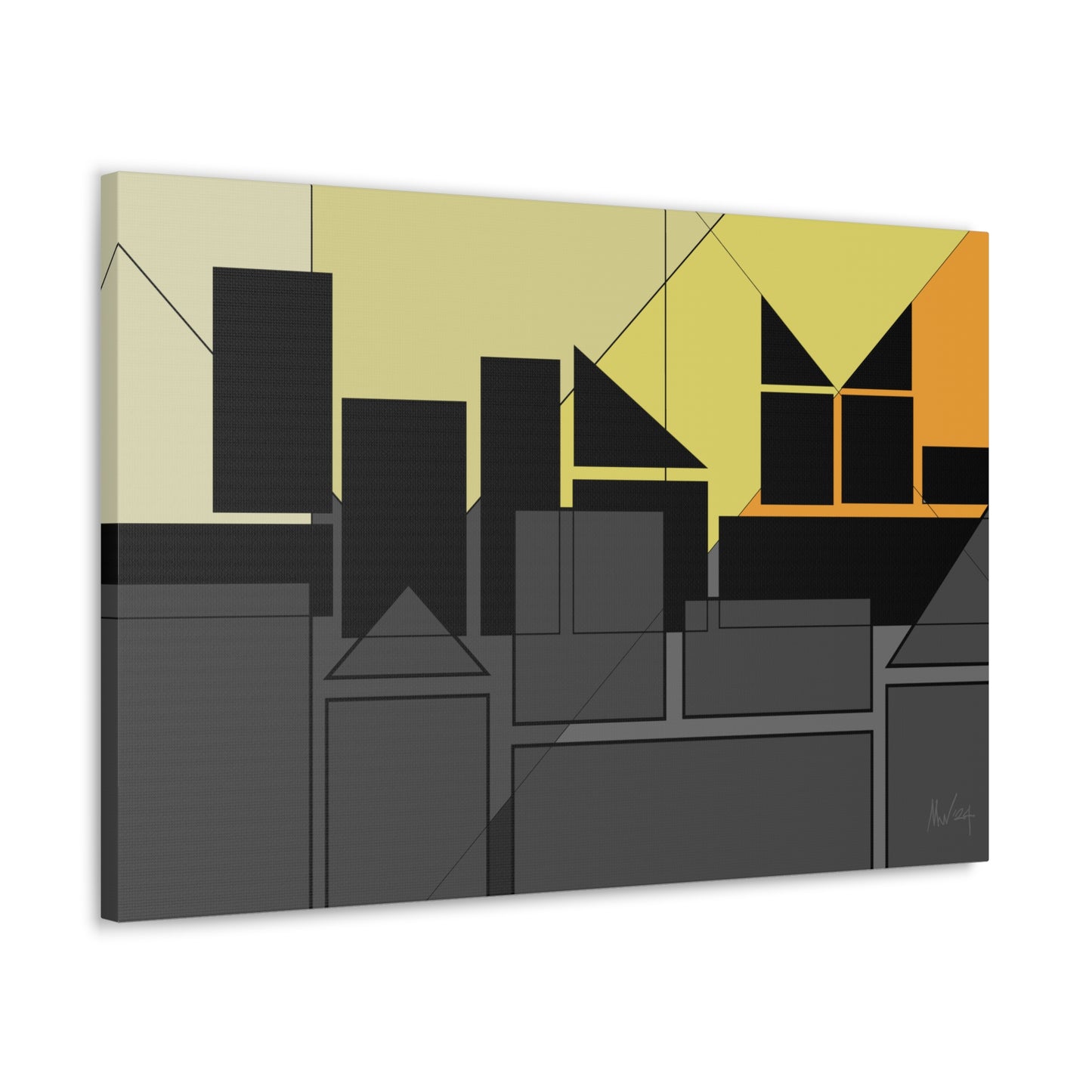 Geometric highrise Silhouette (A)- Classic canvas (Free shipping in Australia)