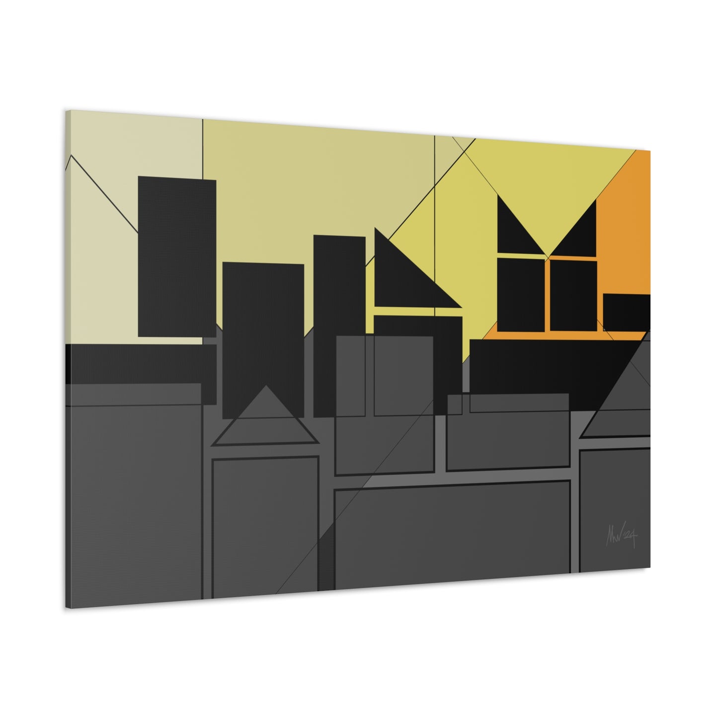 Geometric highrise Silhouette (A)- Classic canvas (Free shipping in Australia)
