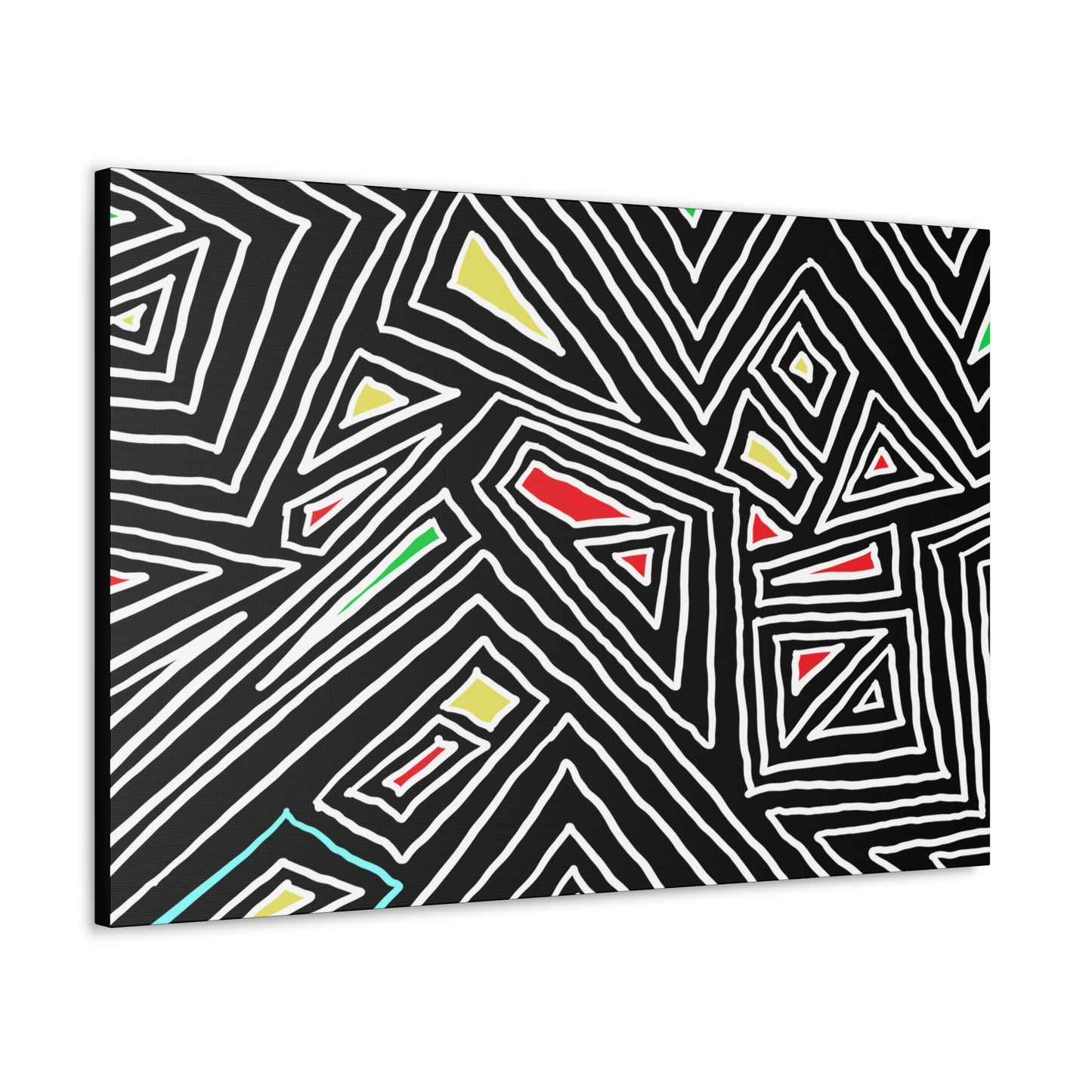 Canvas Gallery Wraps- Jagged lines on black