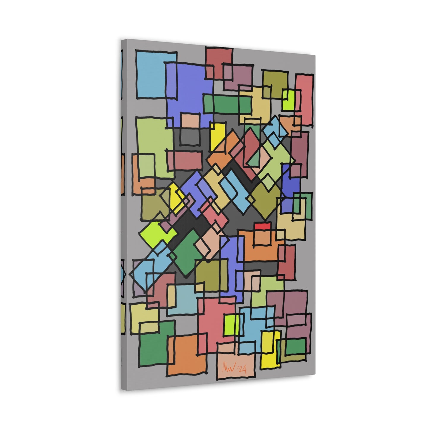 Blocks- mass collision (A)- Classic canvas (Free shipping in Australia)