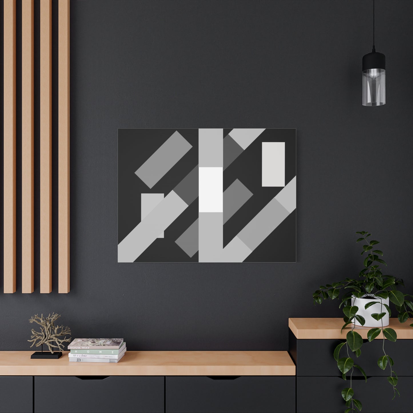 abstract geometric flyover canvas artwork with a dark background