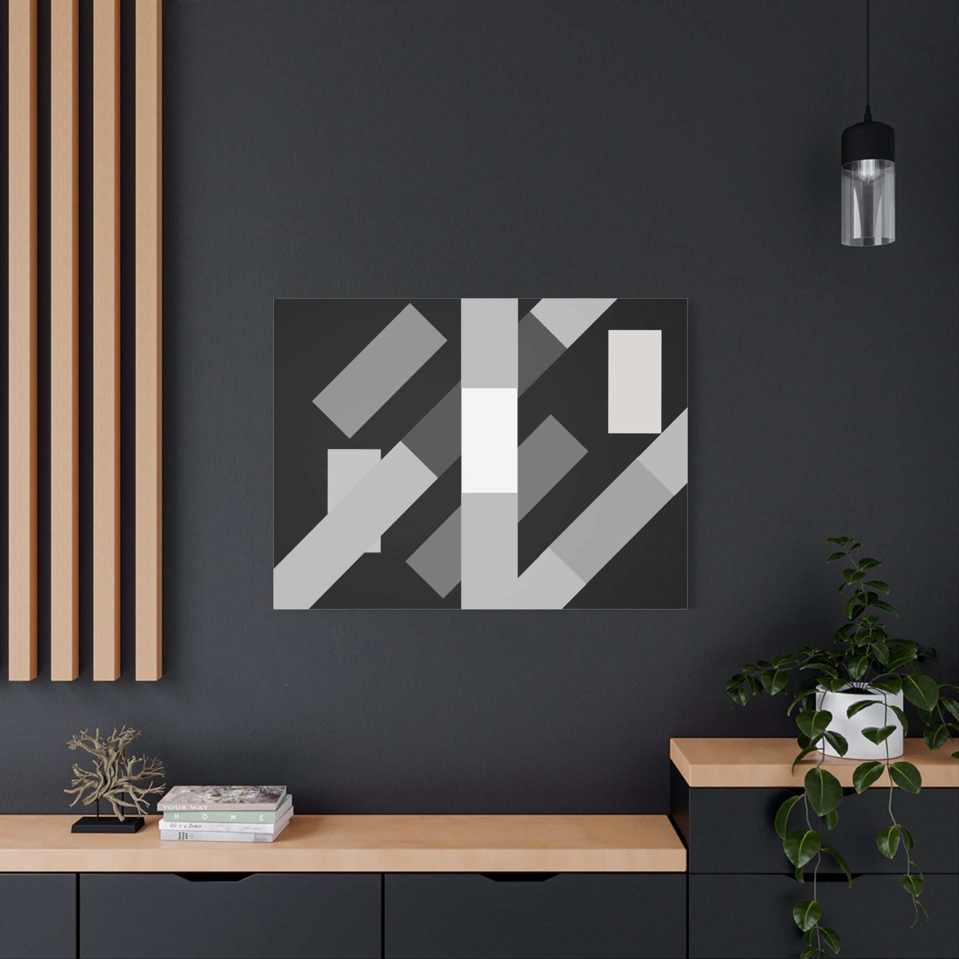 abstract geometric flyover canvas artwork with a dark background