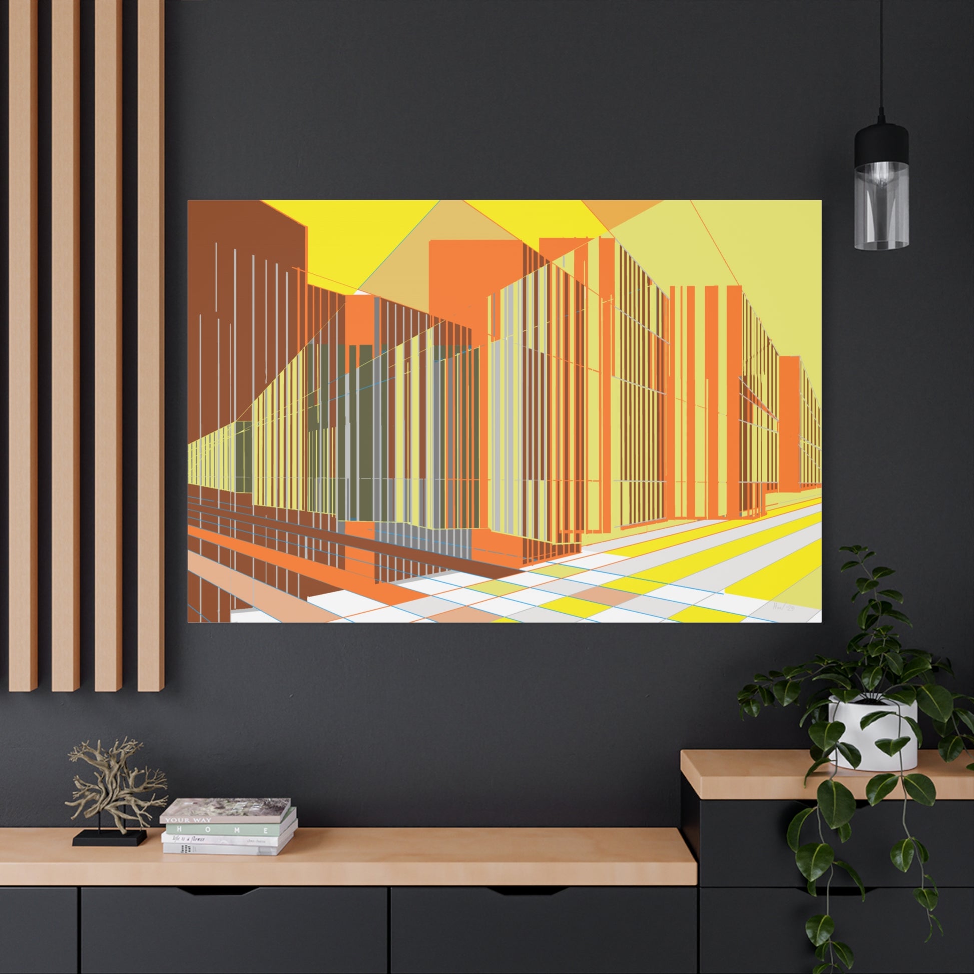 modern city-inspired wall decor set for bedroom