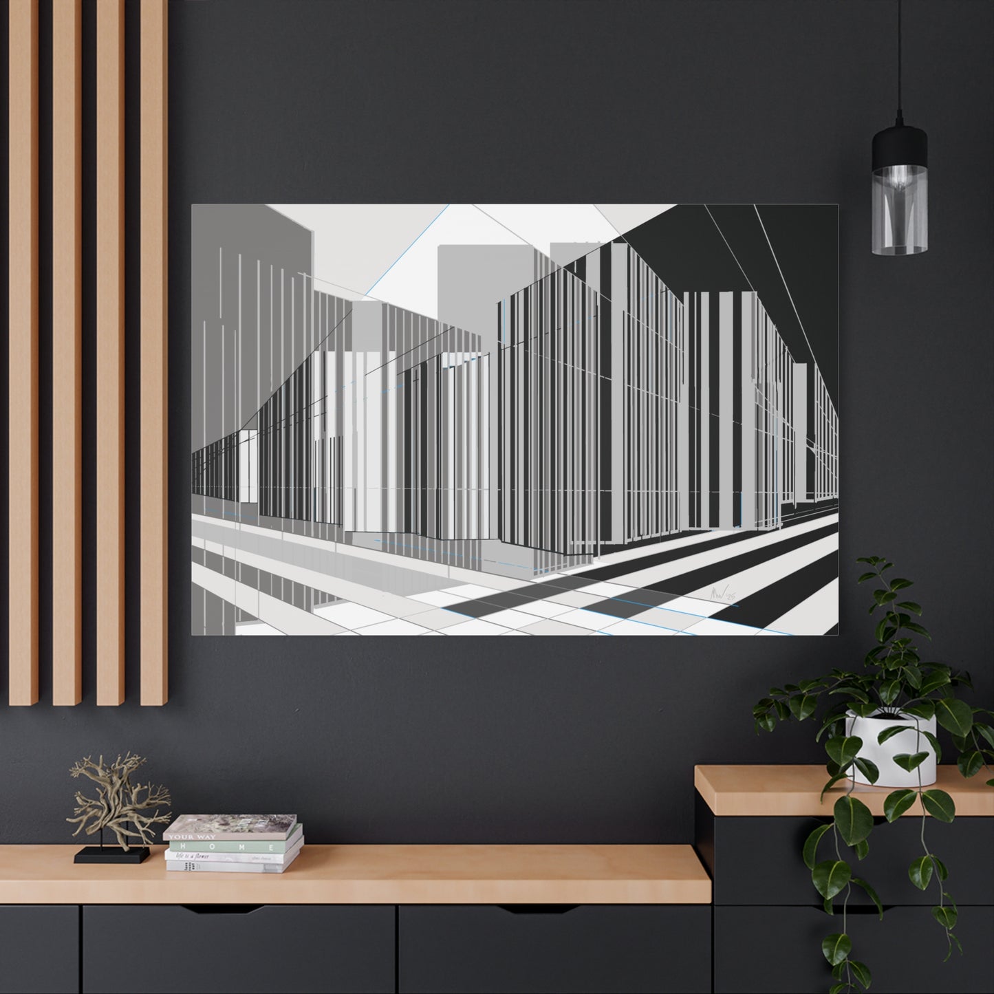 modern city-inspired wall decor set for bedroom