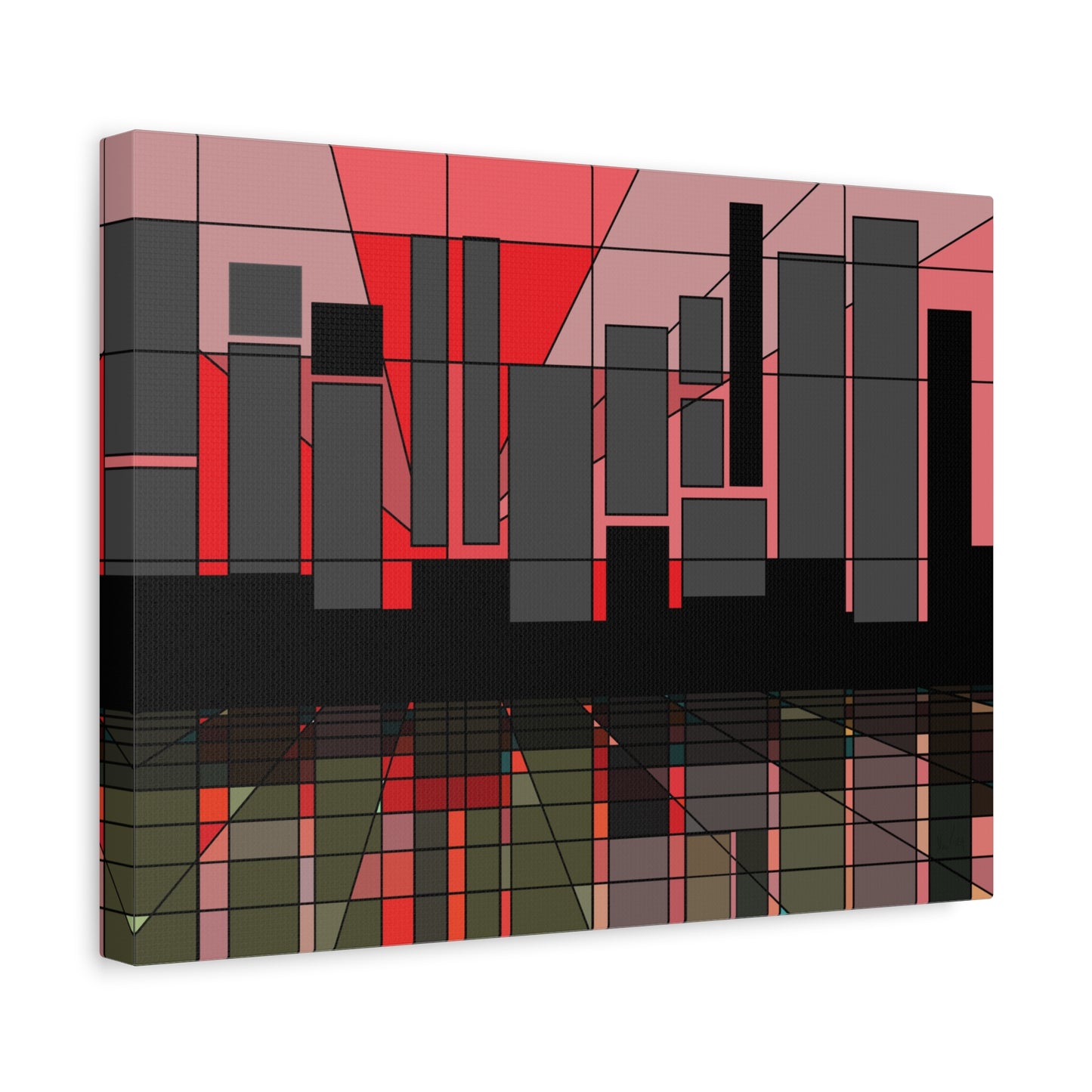 Waterfront urbanscape at sunset (U)- Free shipping in the US