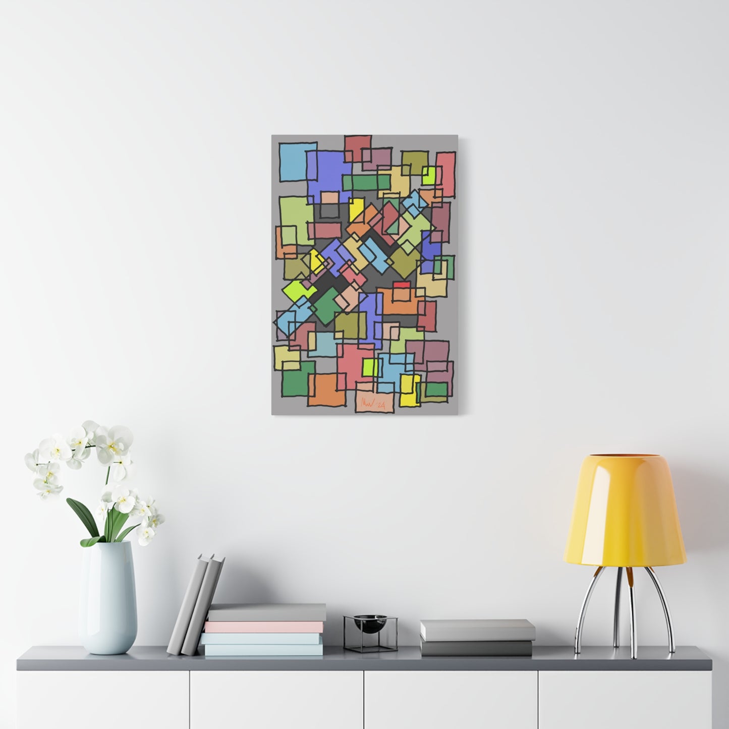 Blocks- mass collision (A)- Classic canvas (Free shipping in Australia)
