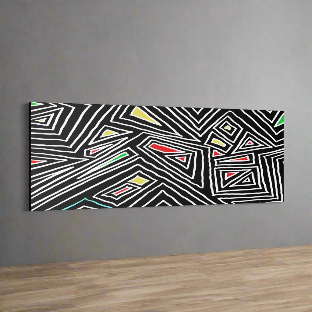 Canvas Gallery Wraps- Jagged lines on black