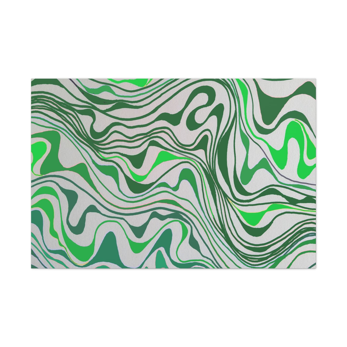 Canvas Gallery Wraps- Green monotone lava