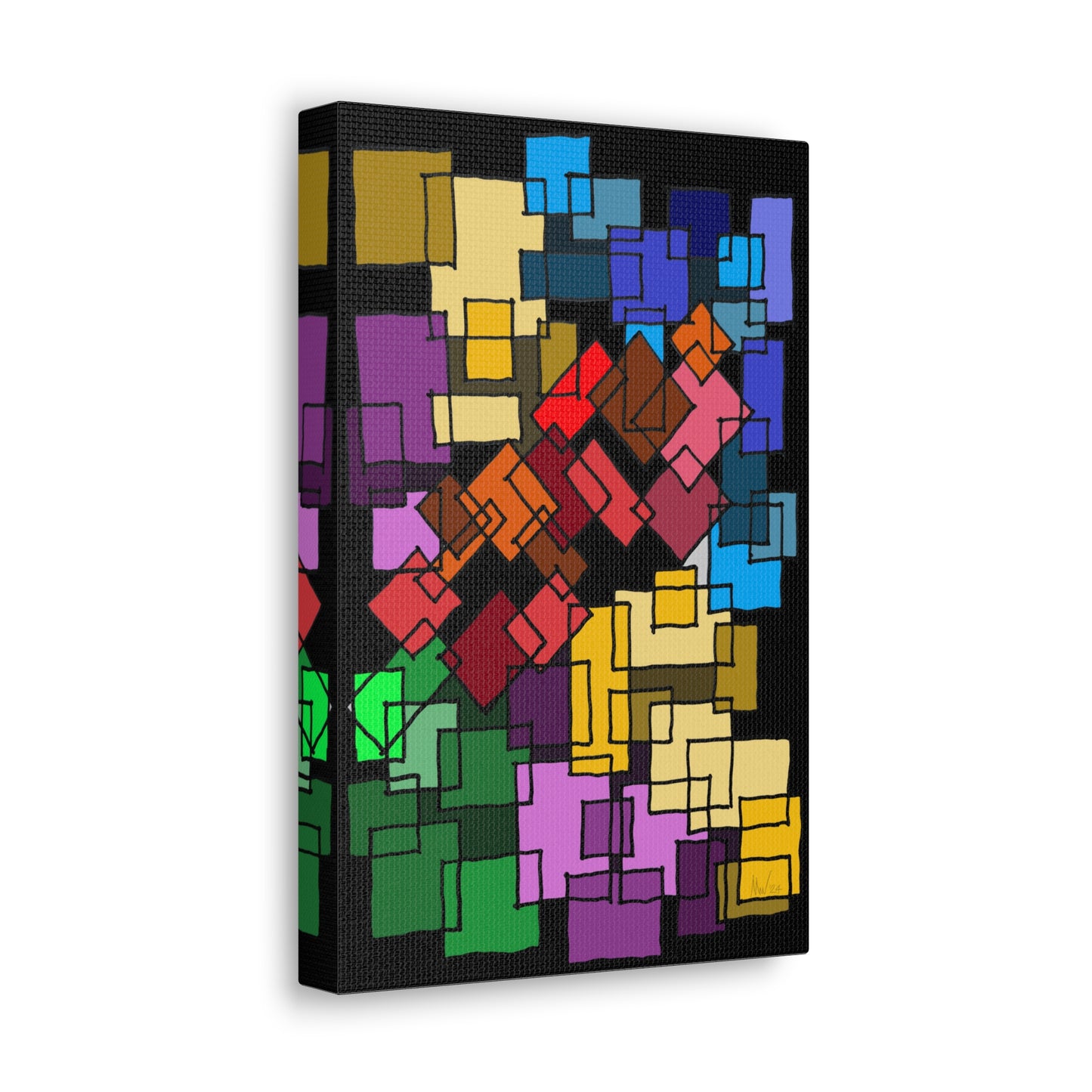 Blocks- going against the grain (A)- Classic canvas (Free shipping in Australia)
