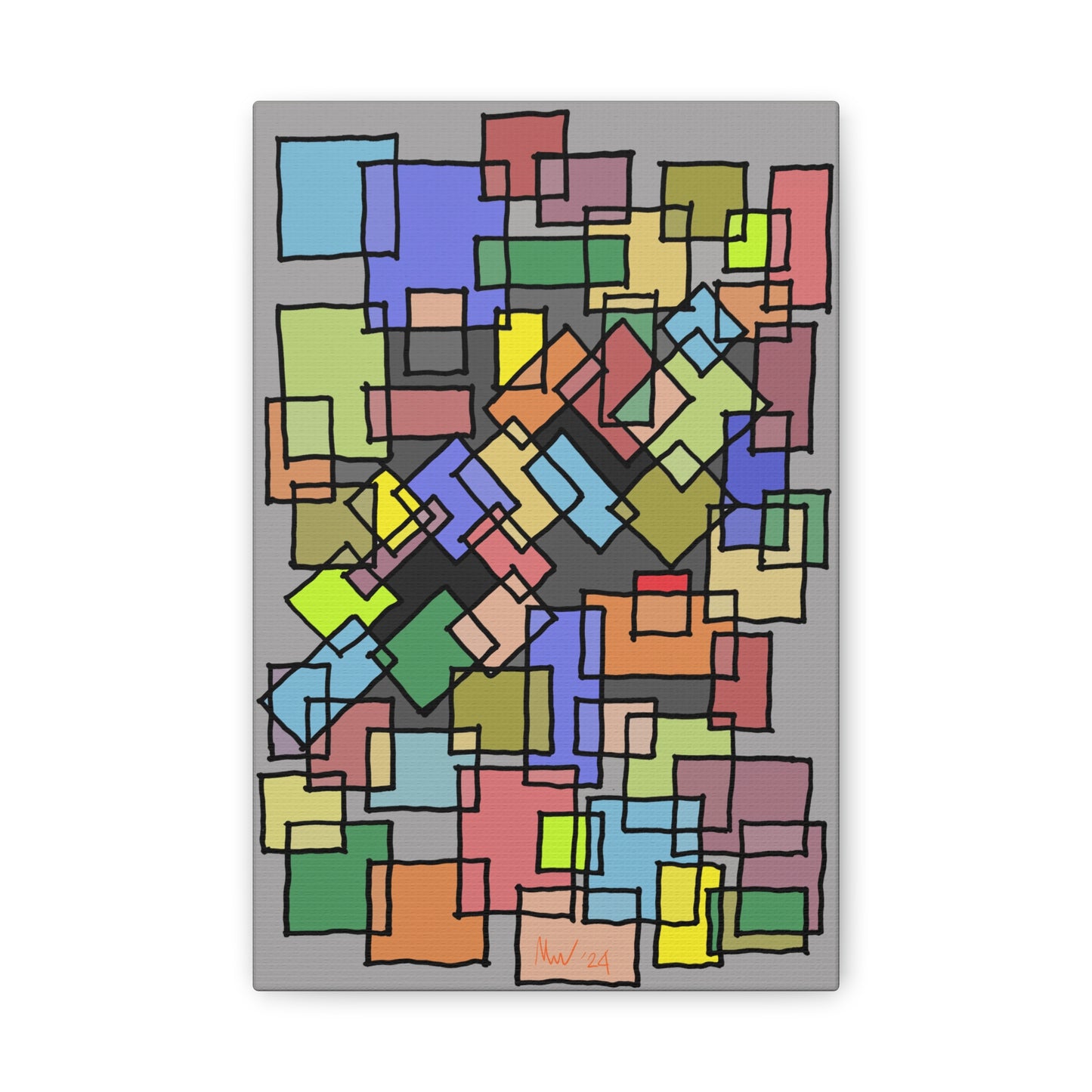 Blocks- mass collision (A)- Classic canvas (Free shipping in Australia)