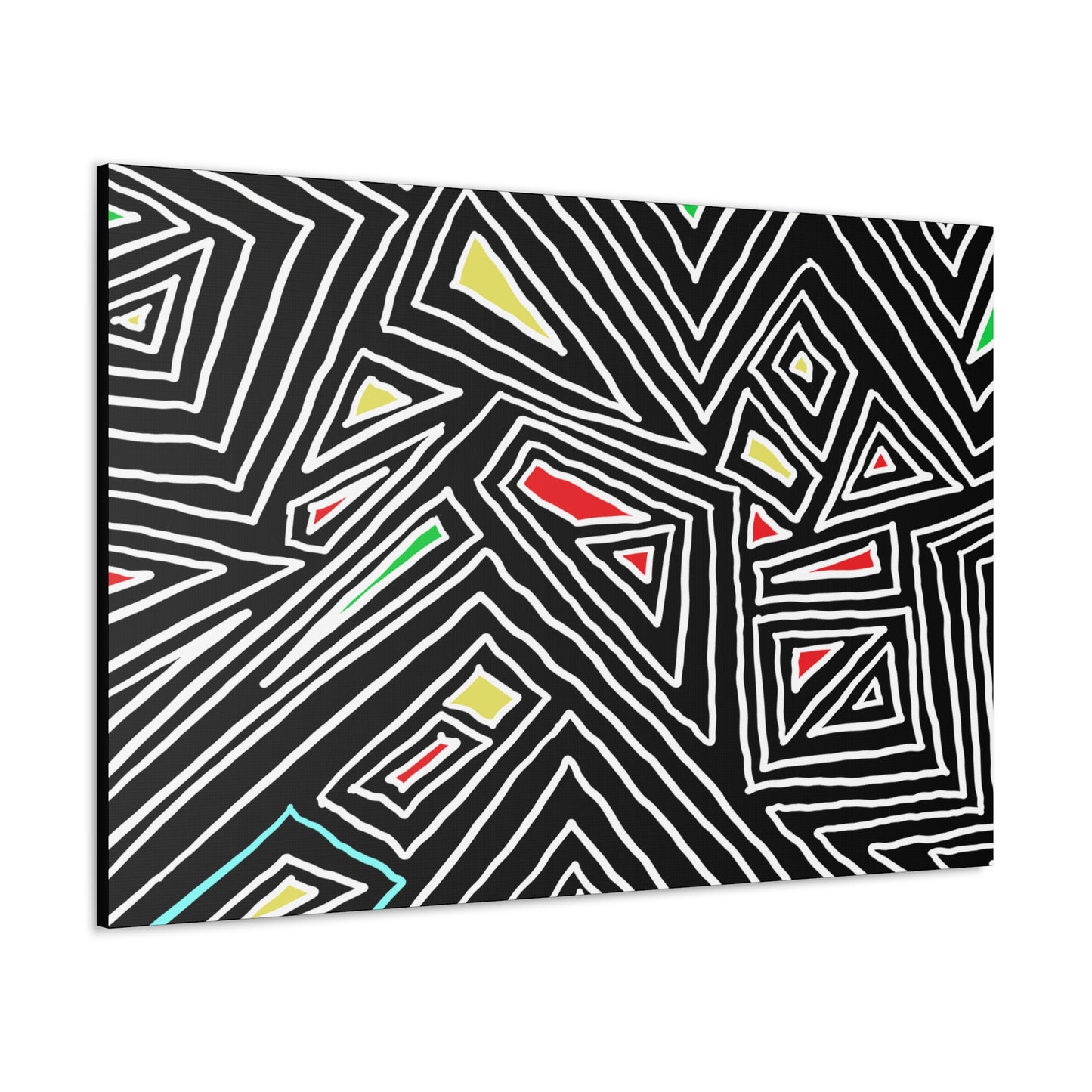 Canvas Gallery Wraps- Jagged lines on black